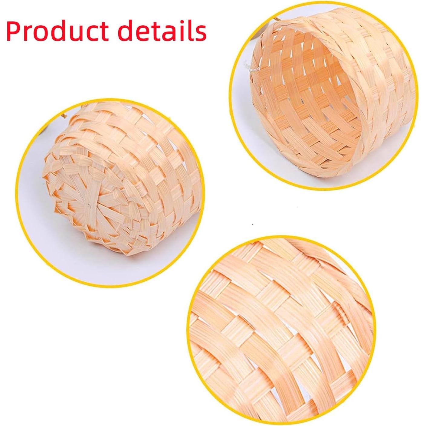 10 Mini Cestas de Madera Tejidas Shibeiparts 9x7.5cm