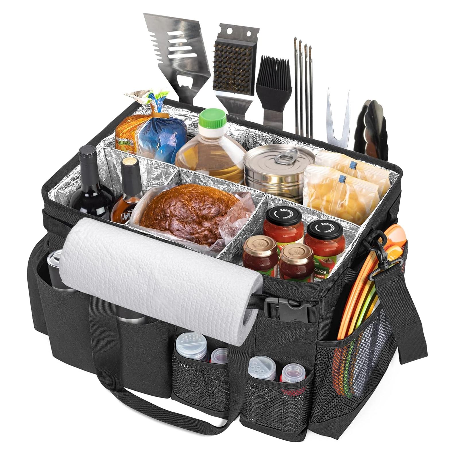 Caddy Grande para Utensilios de Parrilla HODRANT Negro 40x26x28cm