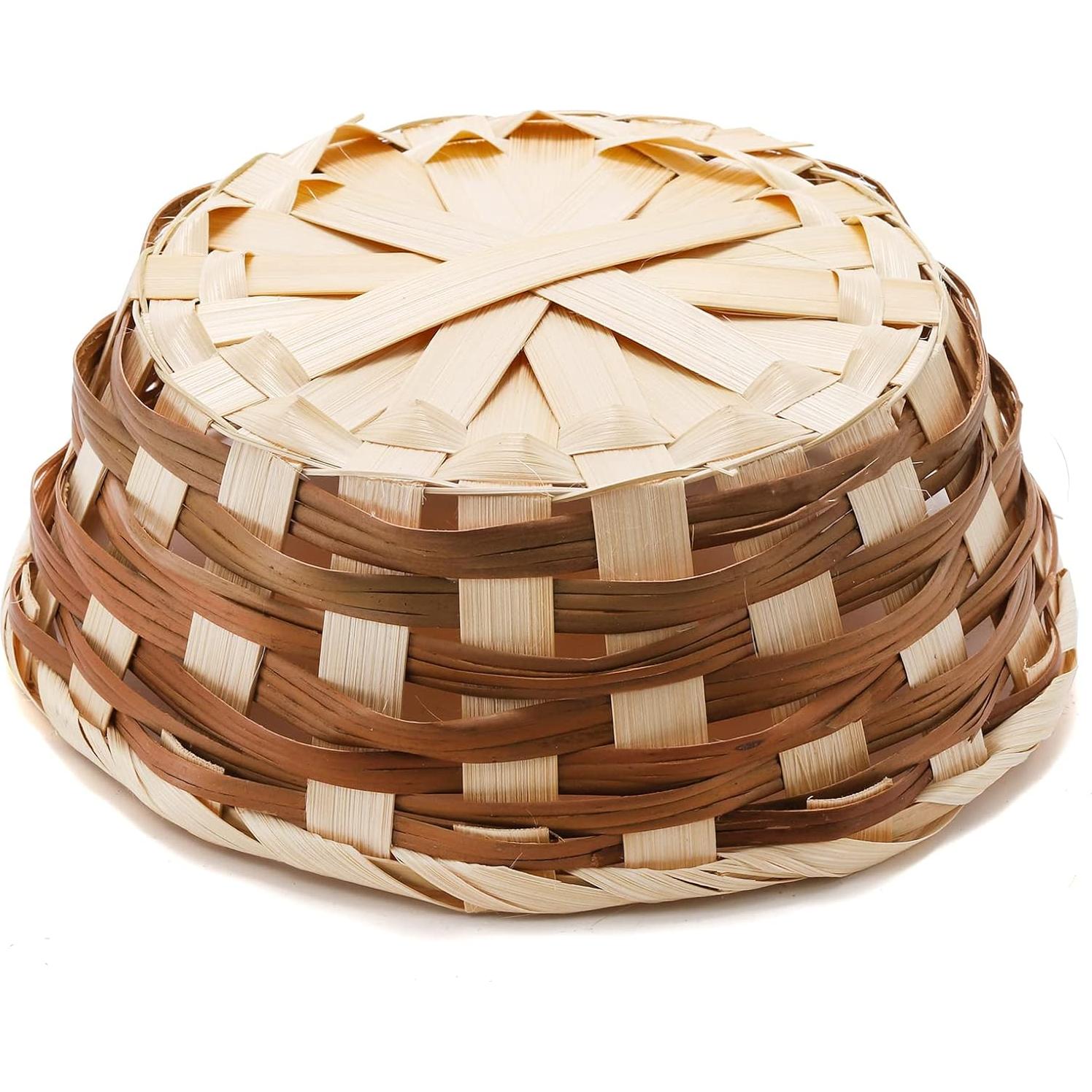 Cestas de Regalo Redondas Nicunom 12 Piezas de Bambú 17.78 cm