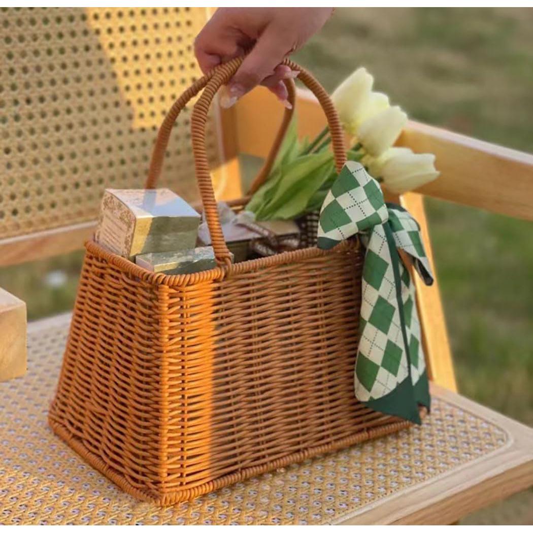 Cesta Tejida a Mano RT&BS - Cesta Decorativa Multifuncional