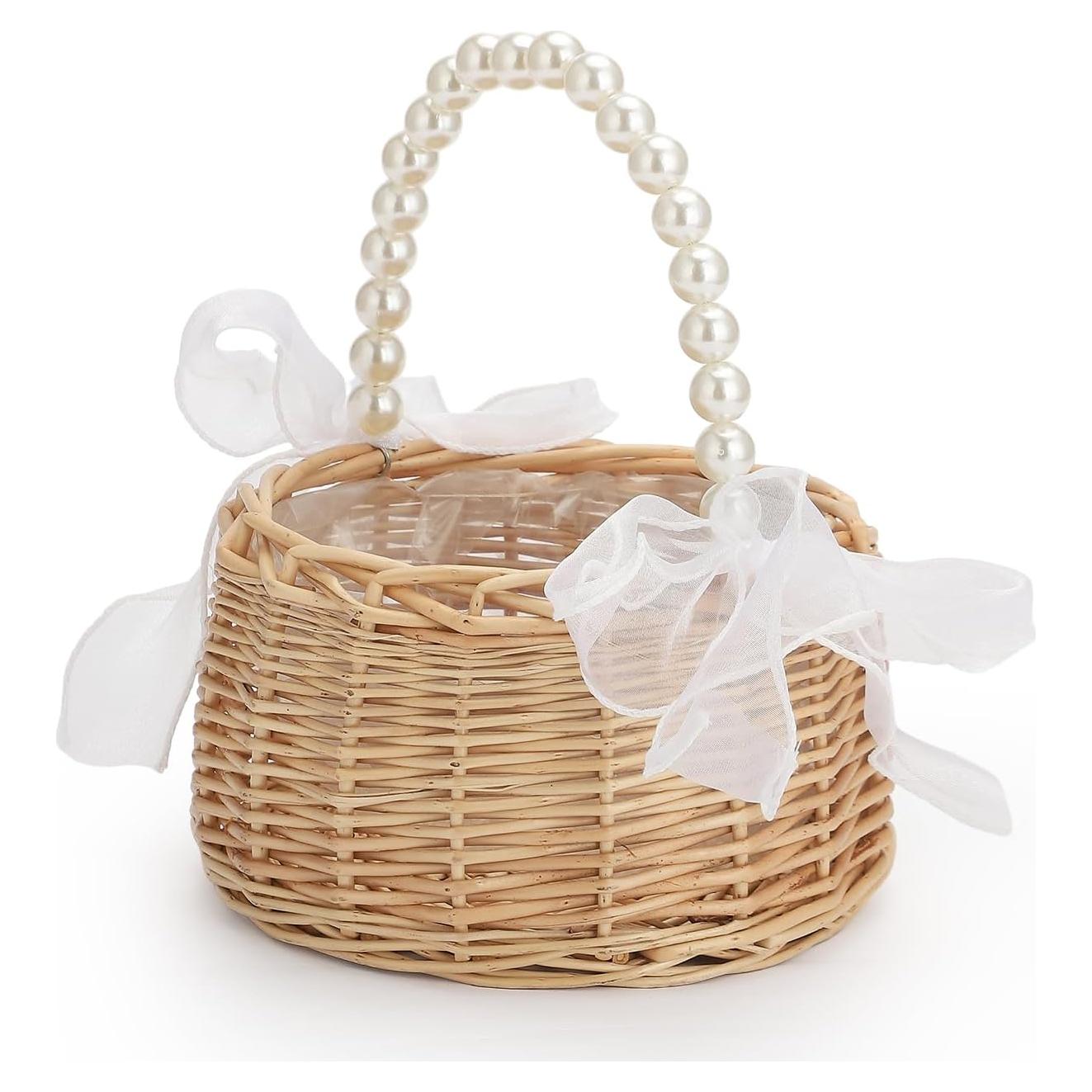 Cesta de Flores para Niña de Boda TITA-DONG 30cm Mimbre