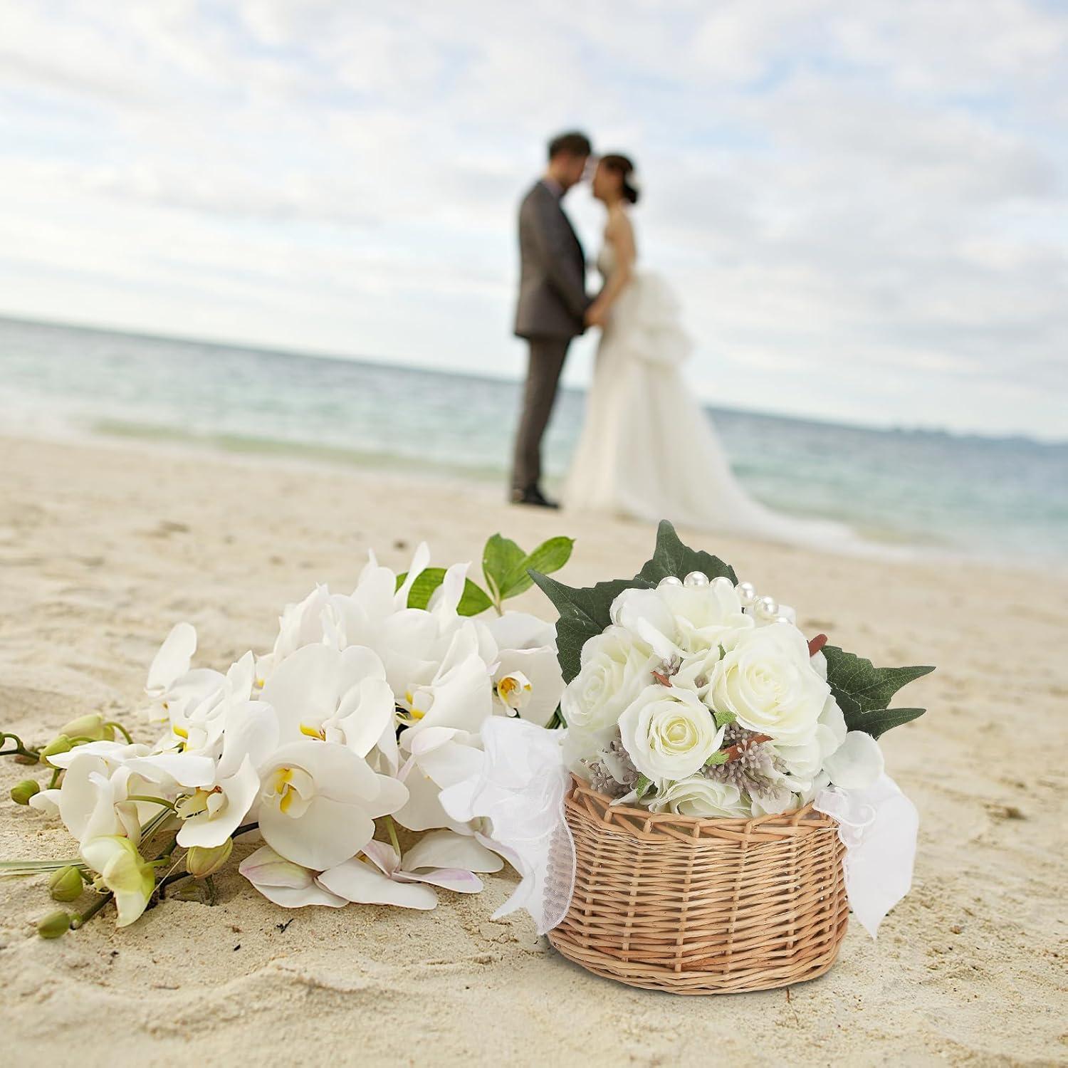 Cesta de Flores para Niña de Boda TITA-DONG 30cm Mimbre