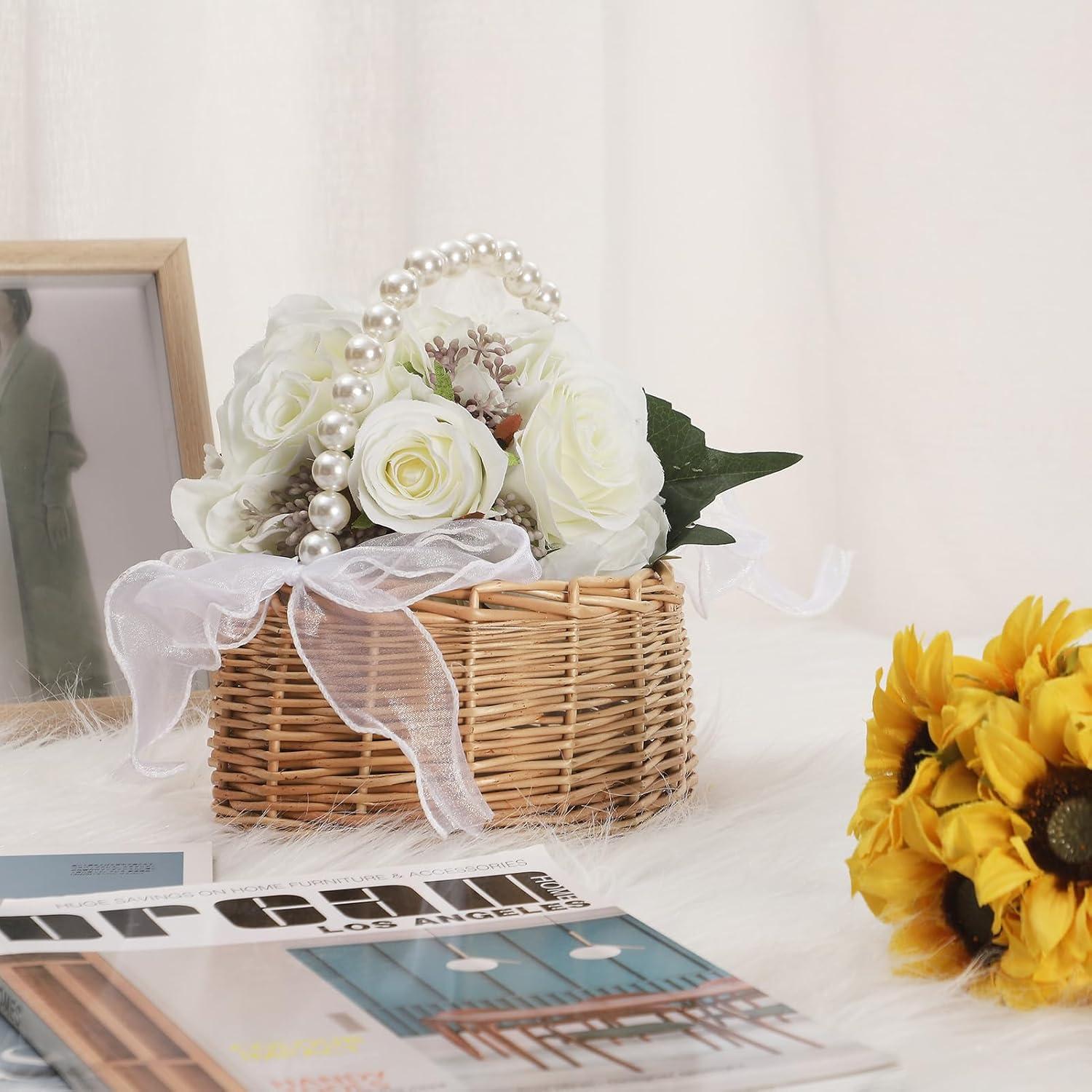 Cesta de Flores para Niña de Boda TITA-DONG 30cm Mimbre