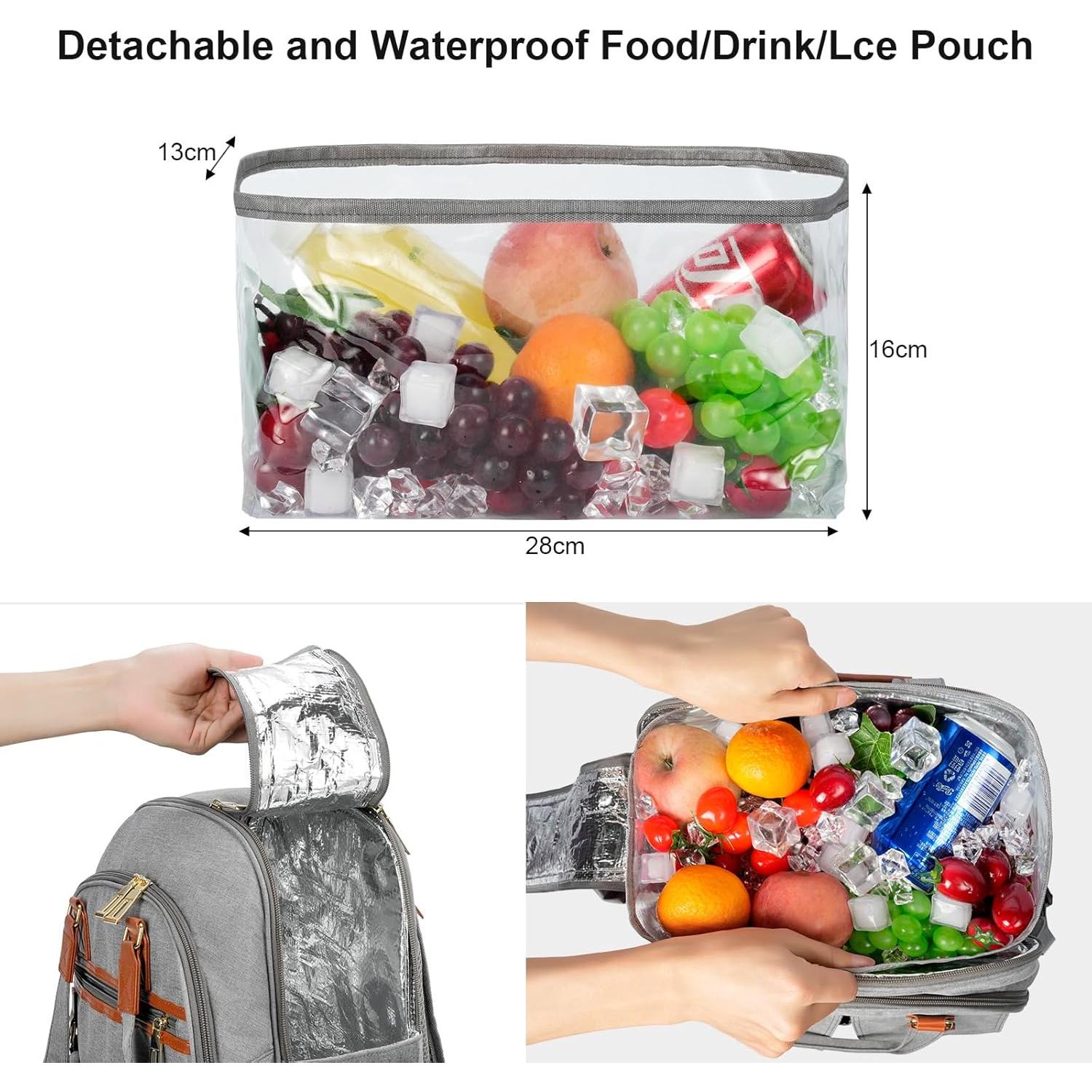 Mochila de Picnic DHAEE para 4 Personas con Enfriador y Manta