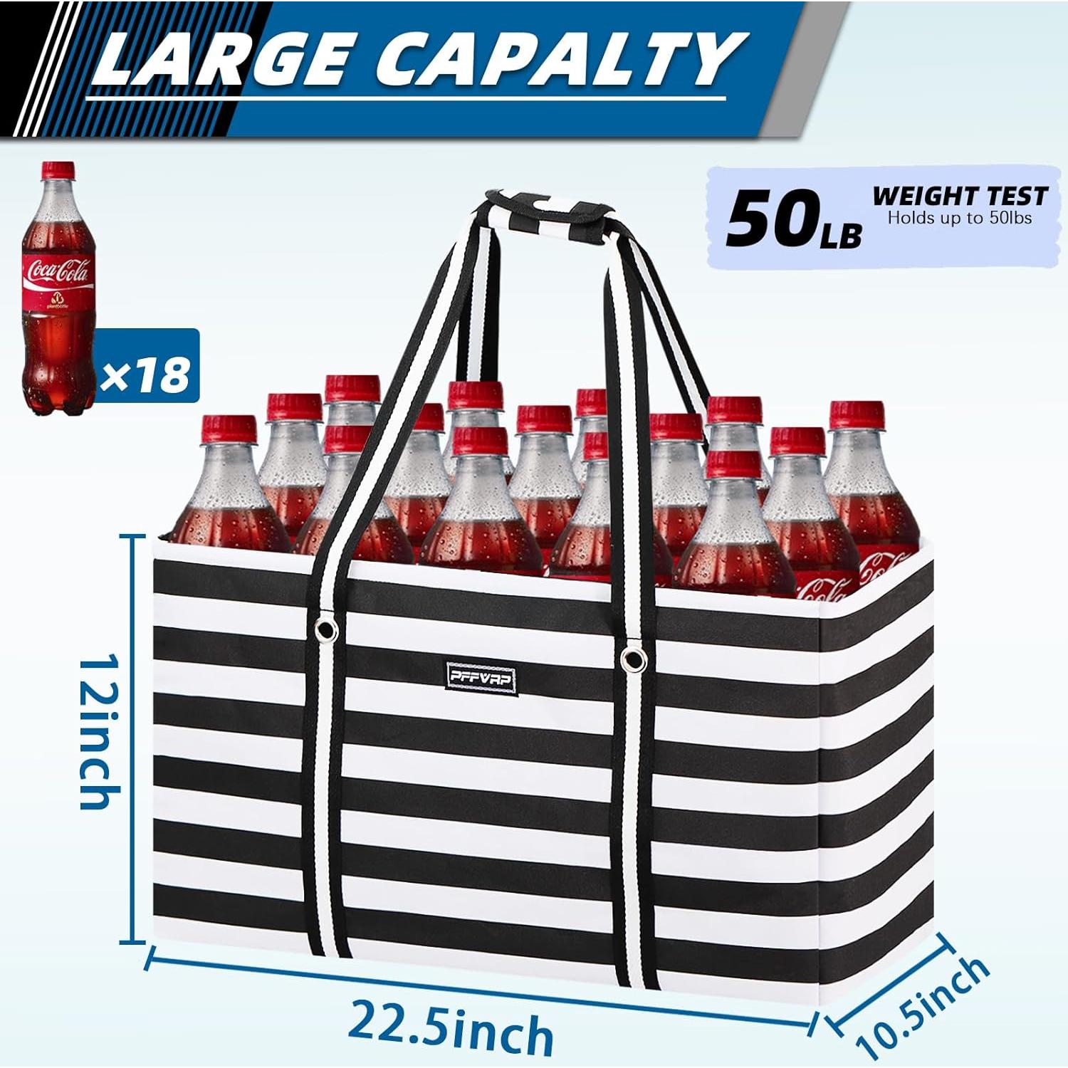 Bolsa de Utilidad Extra Grande PFFVRP Negra Reutilizable 57x27x30 cm