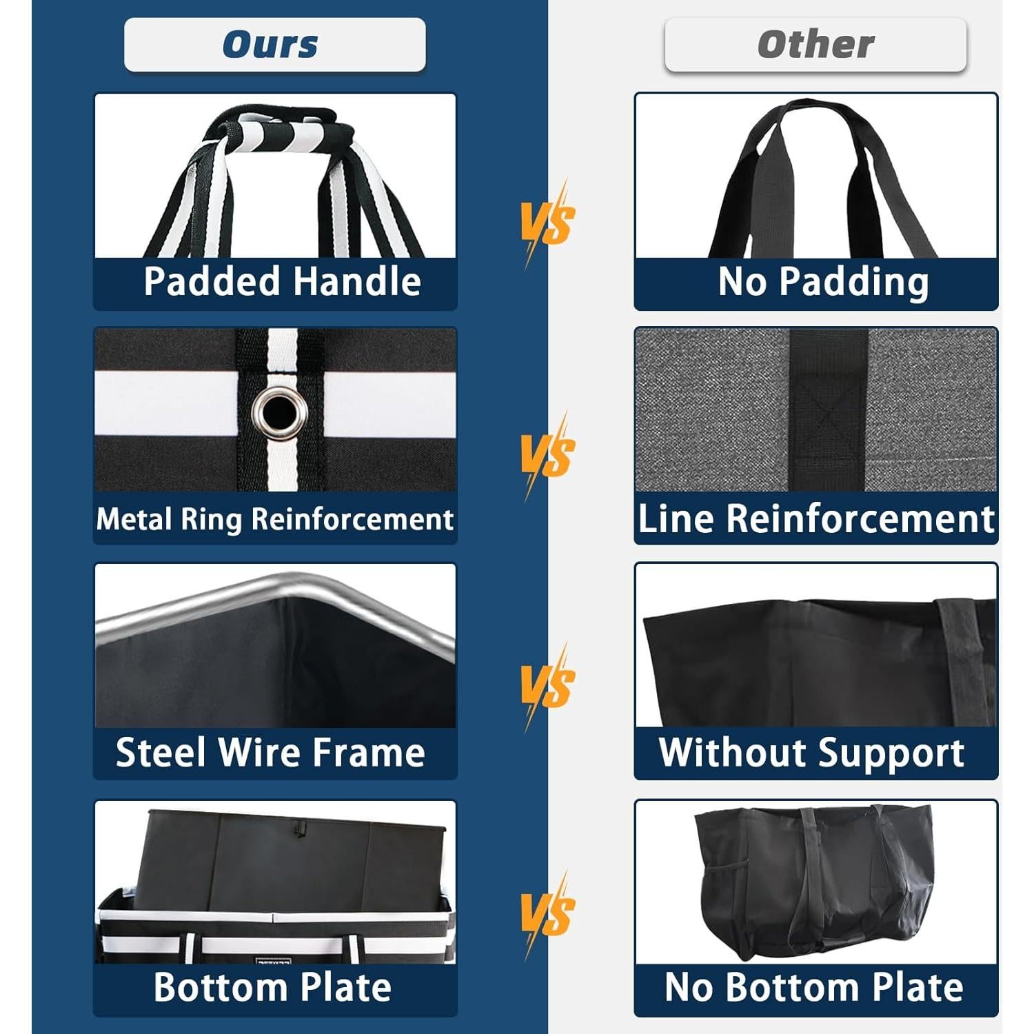 Bolsa de Utilidad Extra Grande PFFVRP Negra Reutilizable 57x27x30 cm