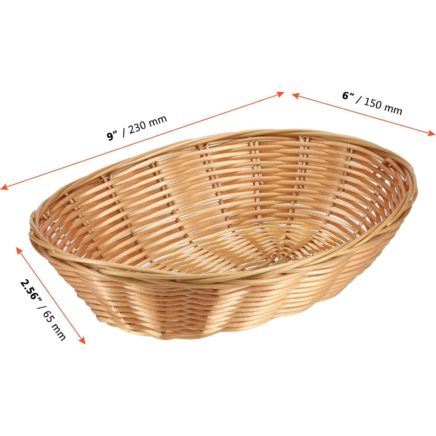 Cesta de Pan de Plástico Tejida a Mano SINJEUN 20 Piezas 22.86cm