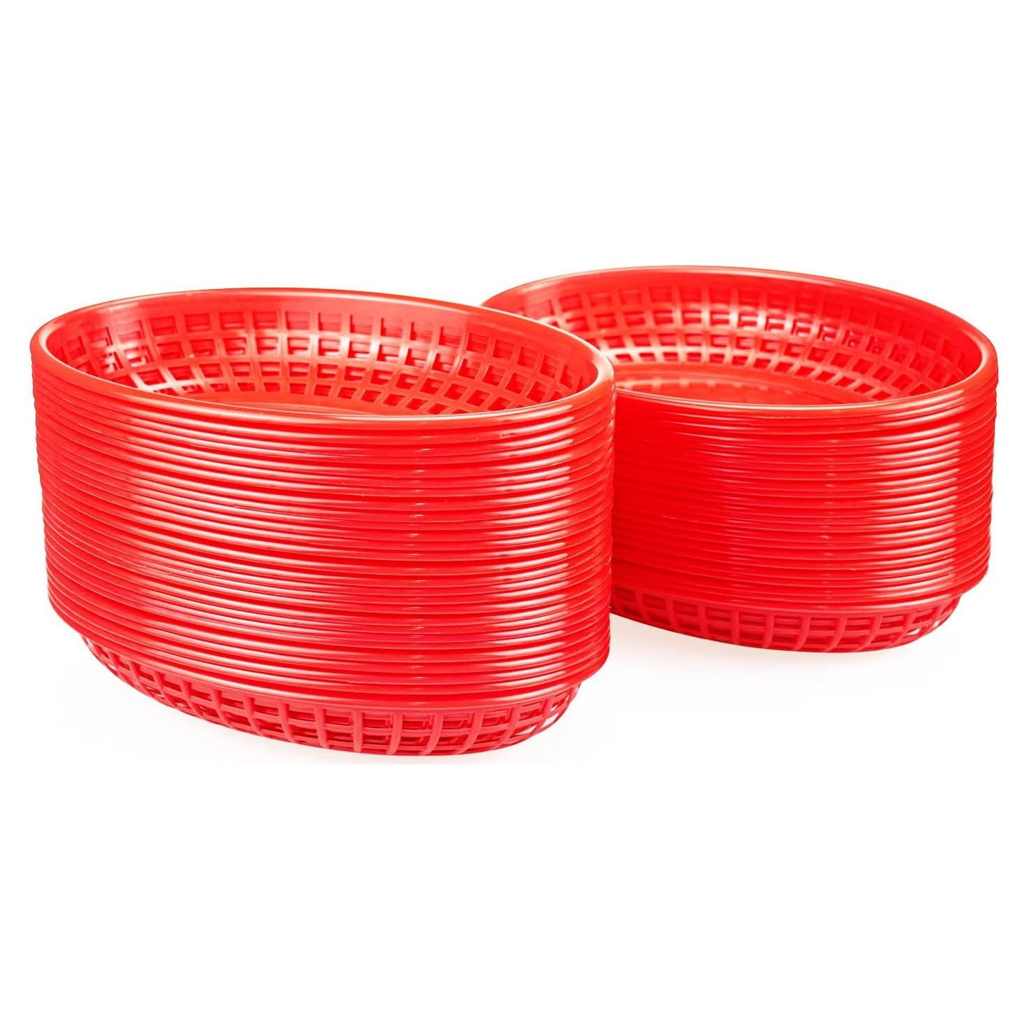 Paquete de 50 Cestas Ovaladas Kingrol para Comida Rápida 22.5x14.3 cm