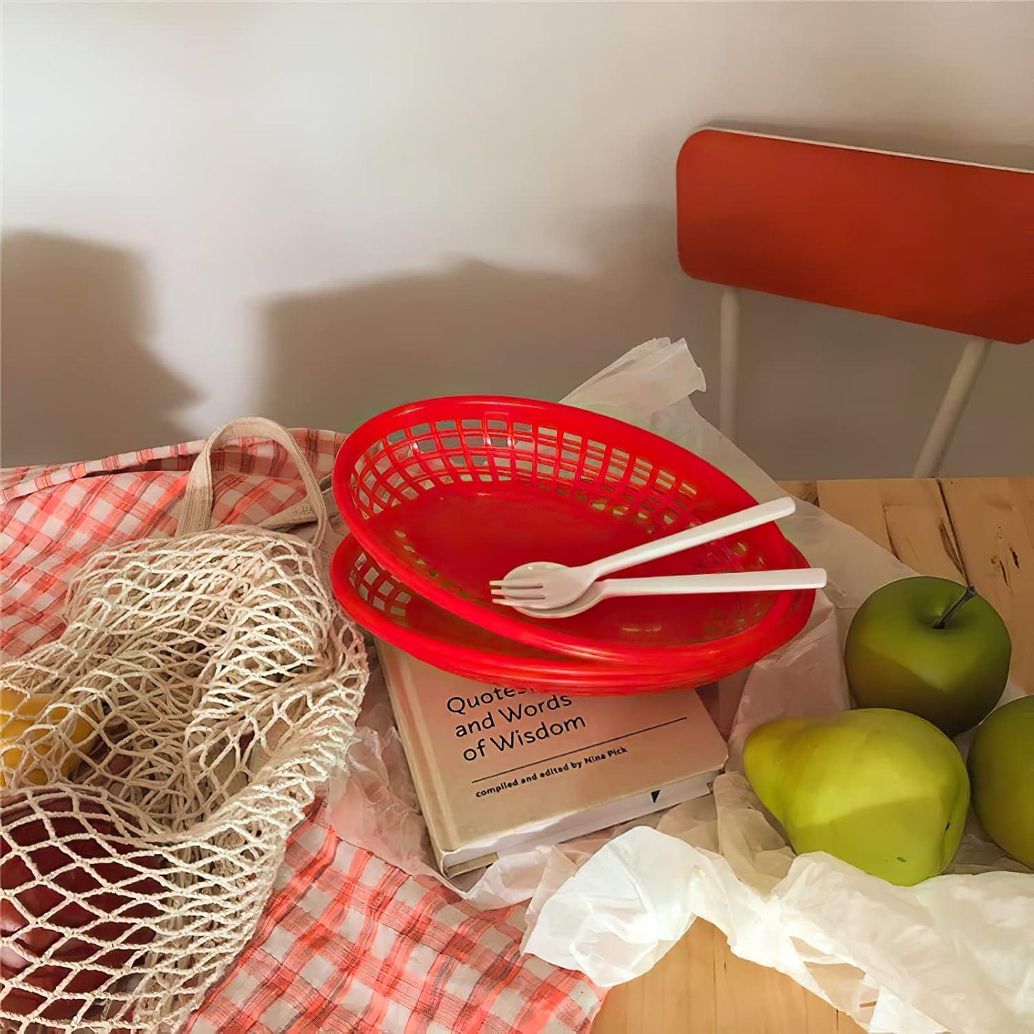 Paquete de 50 Cestas Ovaladas Kingrol para Comida Rápida 22.5x14.3 cm