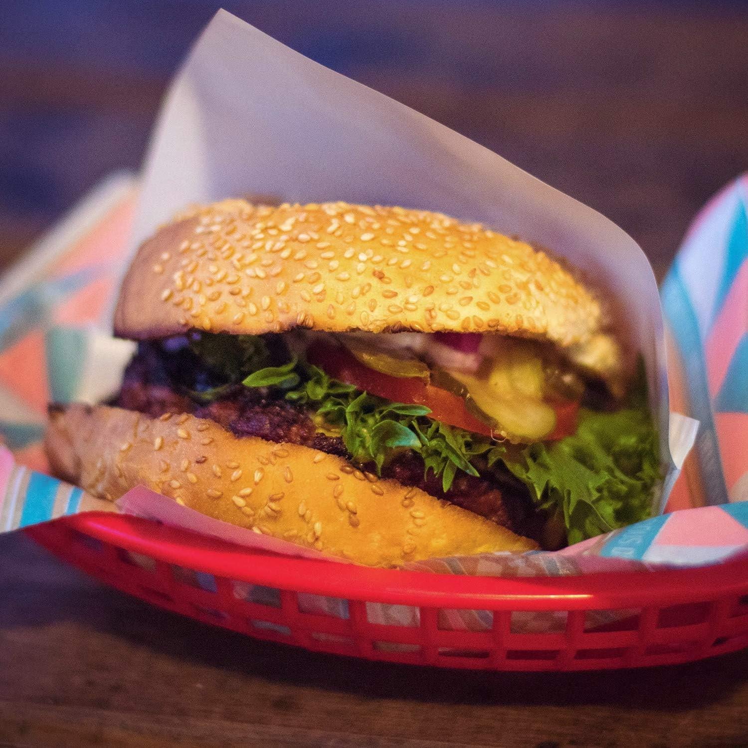 Paquete de 50 Cestas Ovaladas Kingrol para Comida Rápida 22.5x14.3 cm