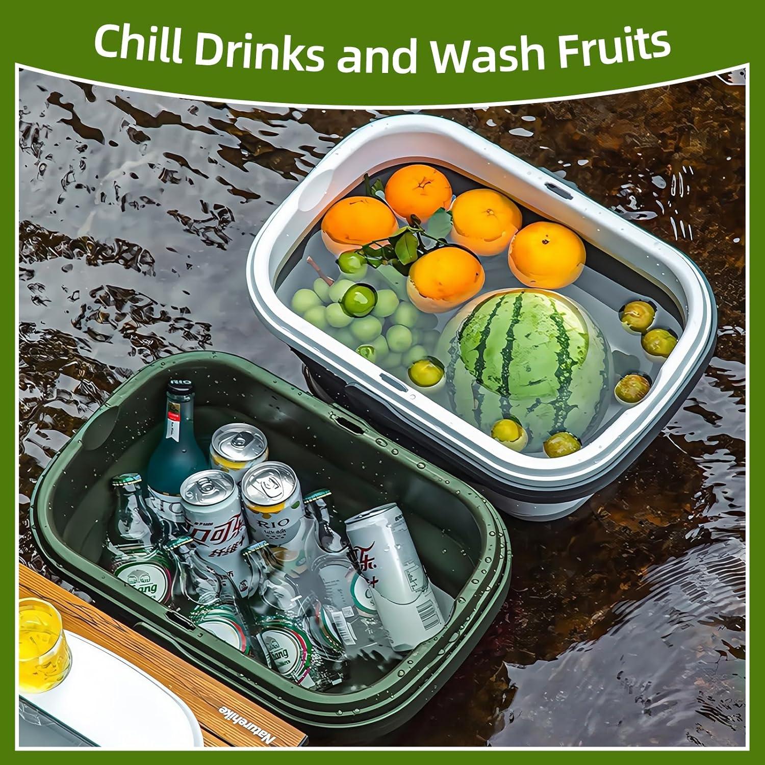 Cesta de Picnic Plegable 16L Verde SEEZENGREEN con Mesa