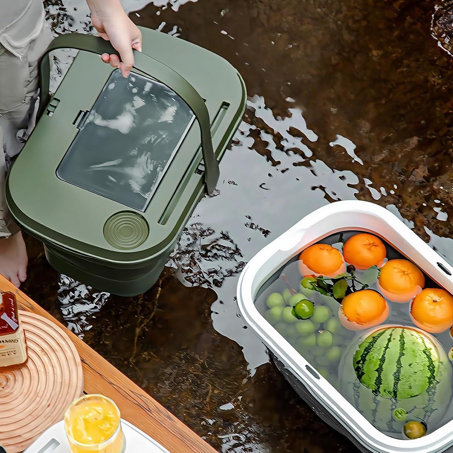 Cesta de Picnic Plegable 16L Verde SEEZENGREEN con Mesa