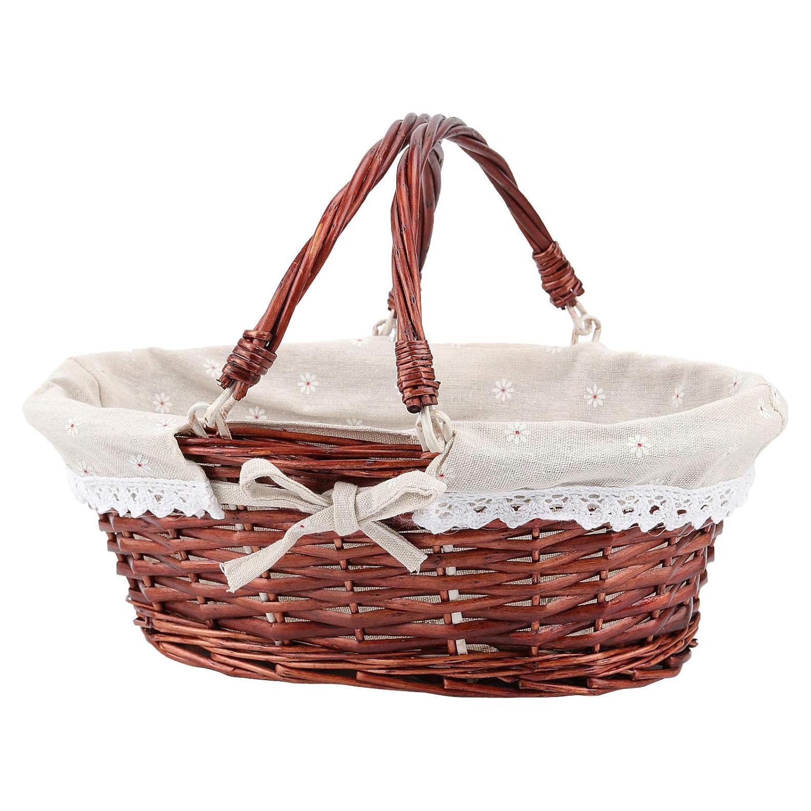 Cesta de Mimbre Natural HOZEON 35.8x27.9x17 cm con Forro