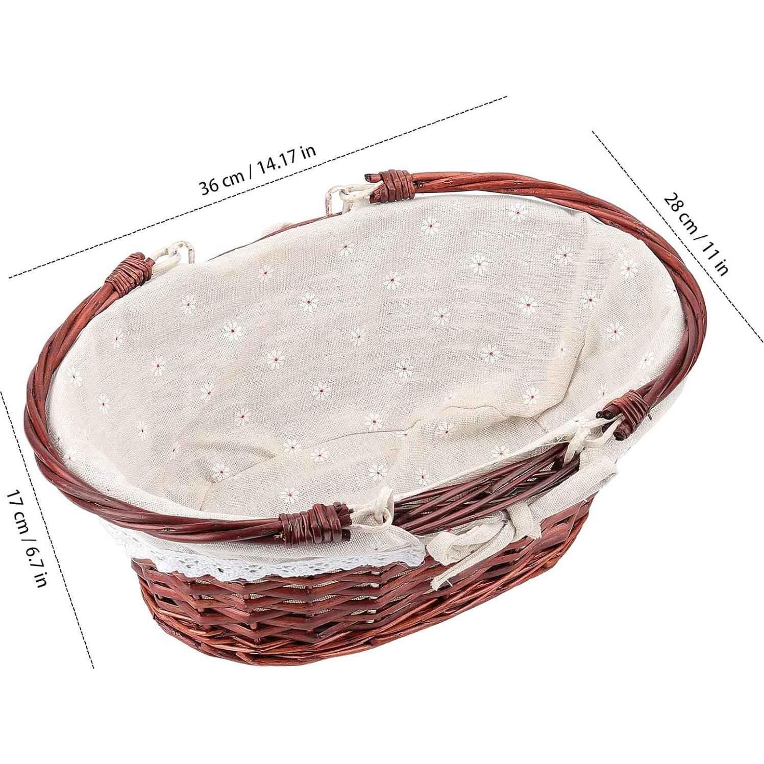 Cesta de Mimbre Natural HOZEON 35.8x27.9x17 cm con Forro