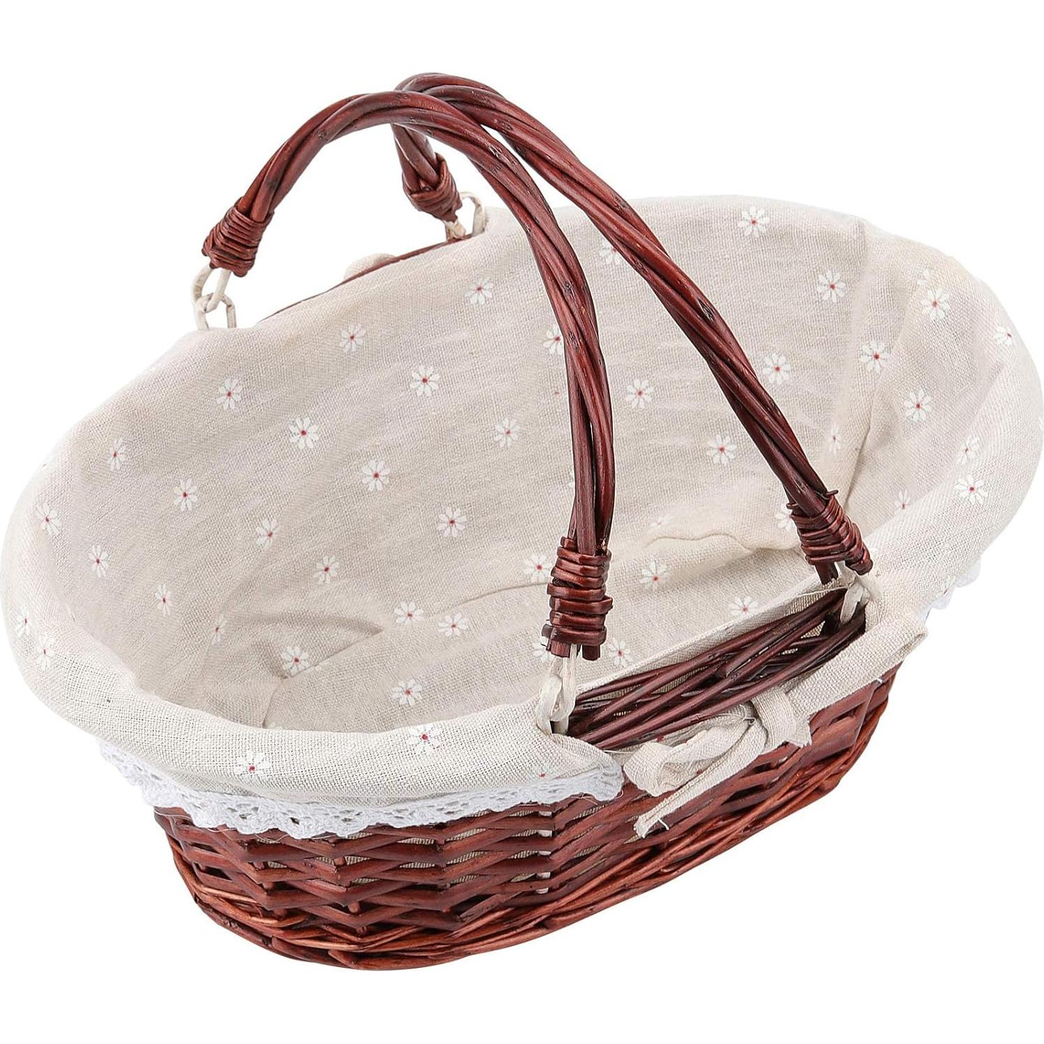 Cesta de Mimbre Natural HOZEON 35.8x27.9x17 cm con Forro