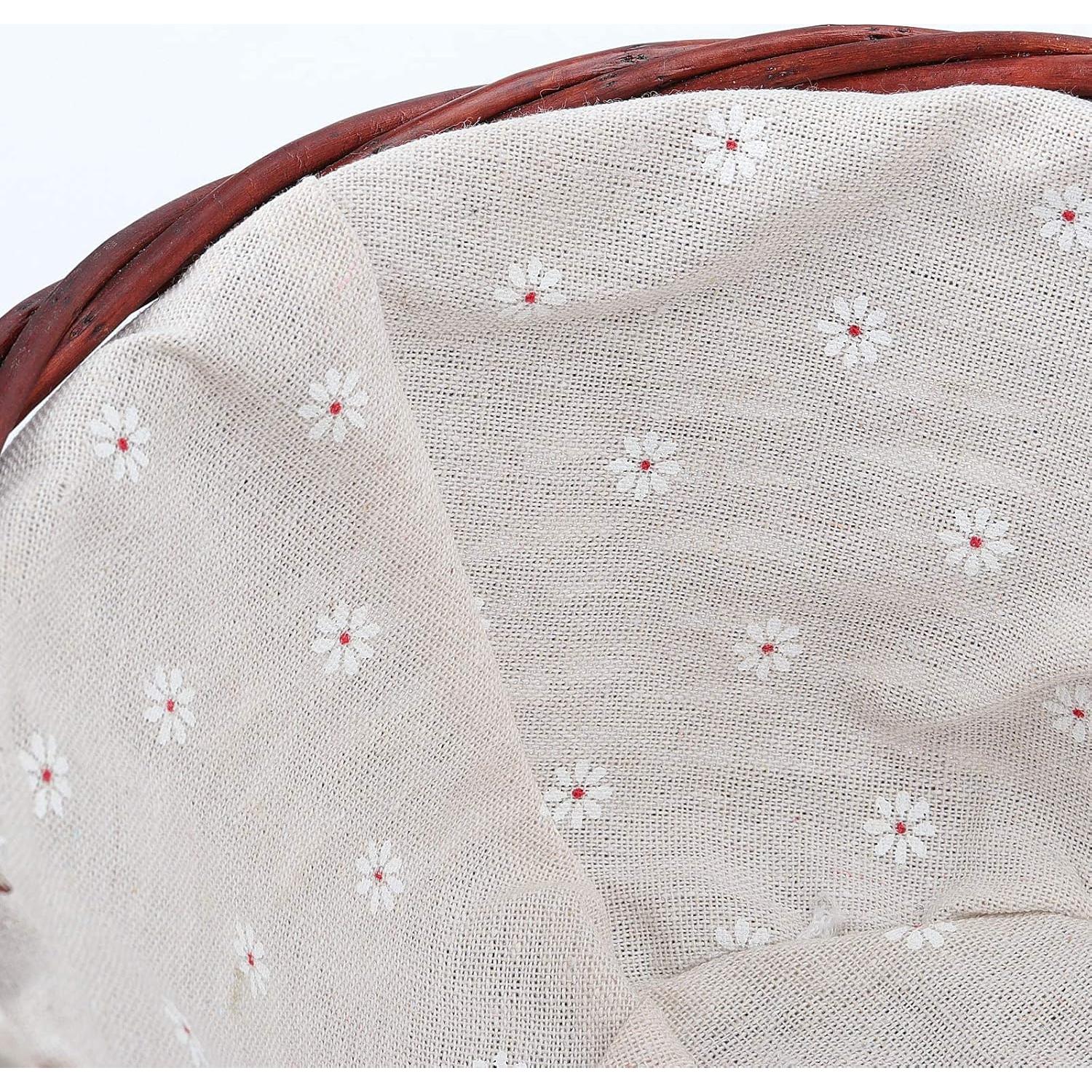 Cesta de Mimbre Natural HOZEON 35.8x27.9x17 cm con Forro