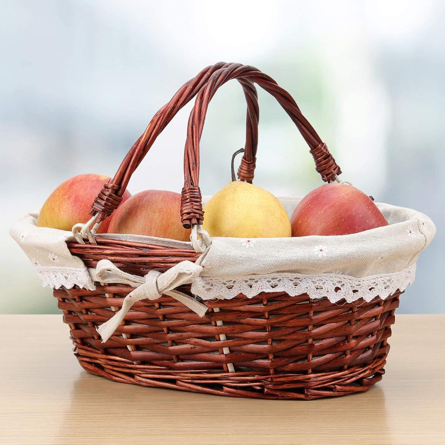 Cesta de Mimbre Natural HOZEON 35.8x27.9x17 cm con Forro