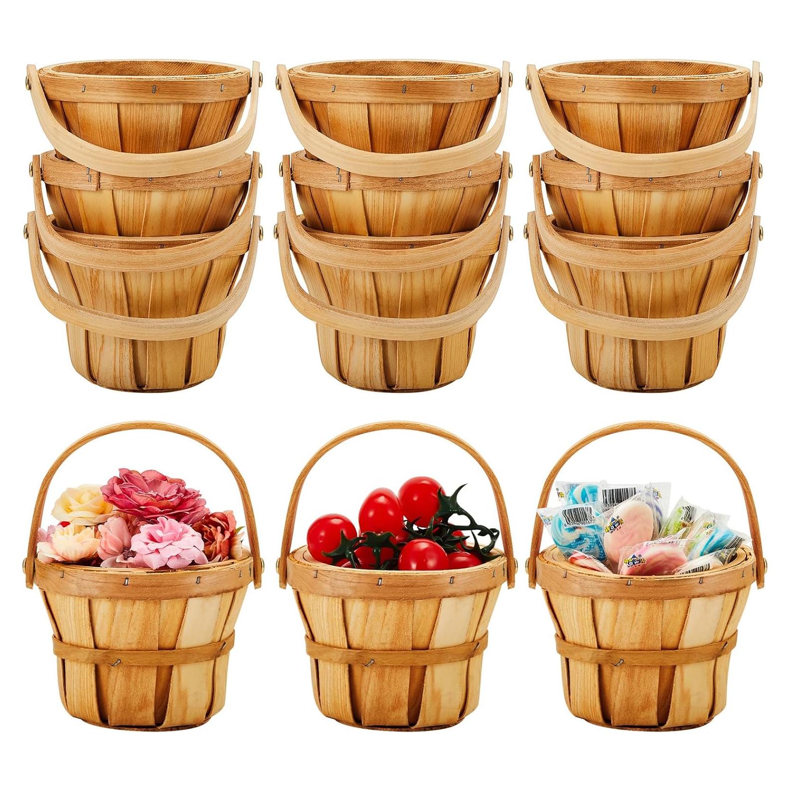 Cestas de Madera Marsui 10 Pcs 12.95 cm para Decoración