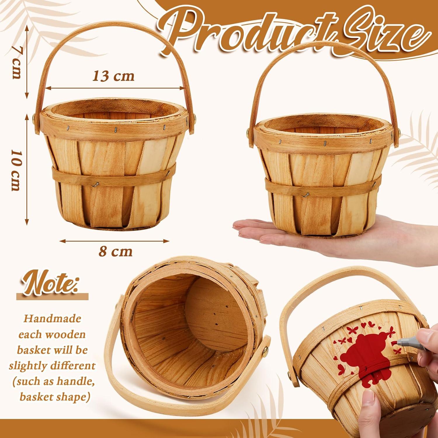 Cestas de Madera Marsui 10 Pcs 12.95 cm para Decoración