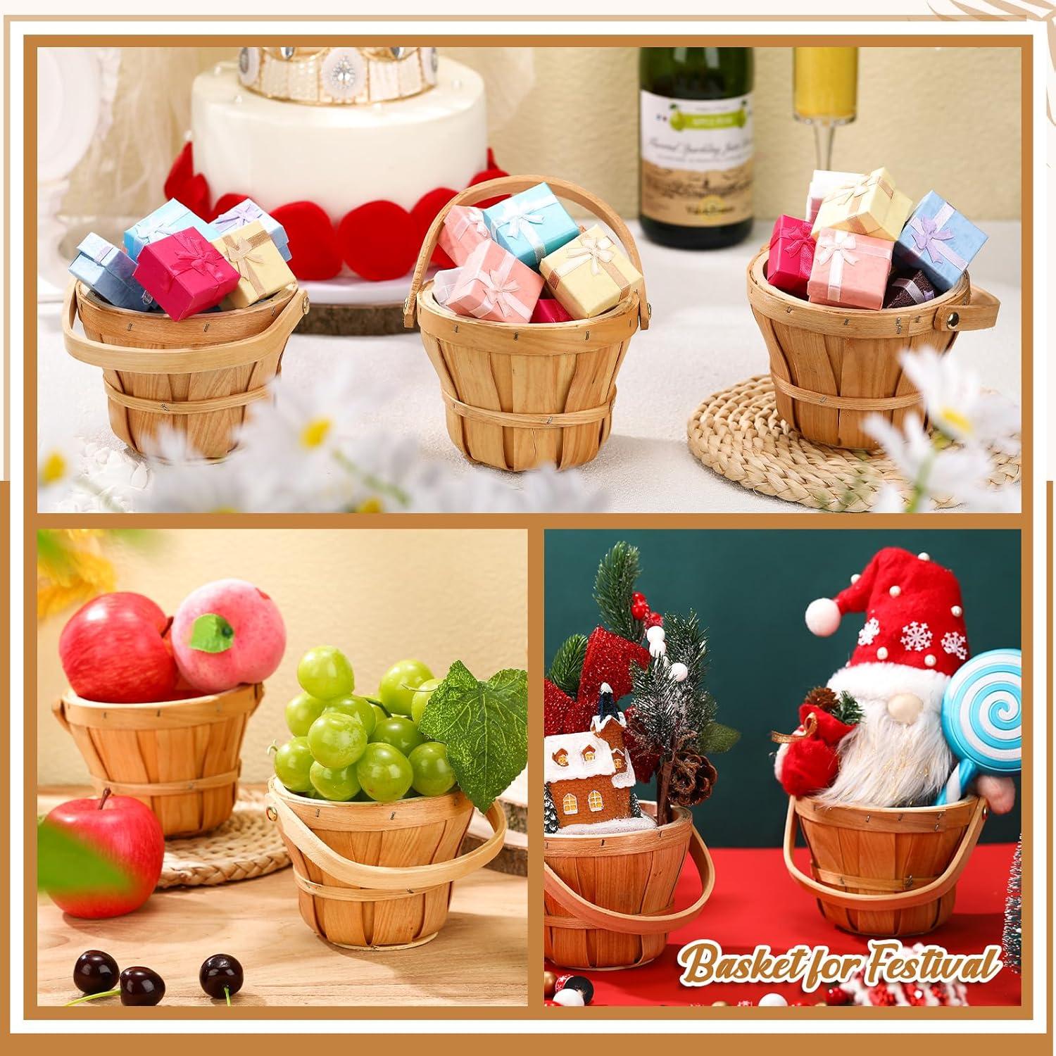 Cestas de Madera Marsui 10 Pcs 12.95 cm para Decoración