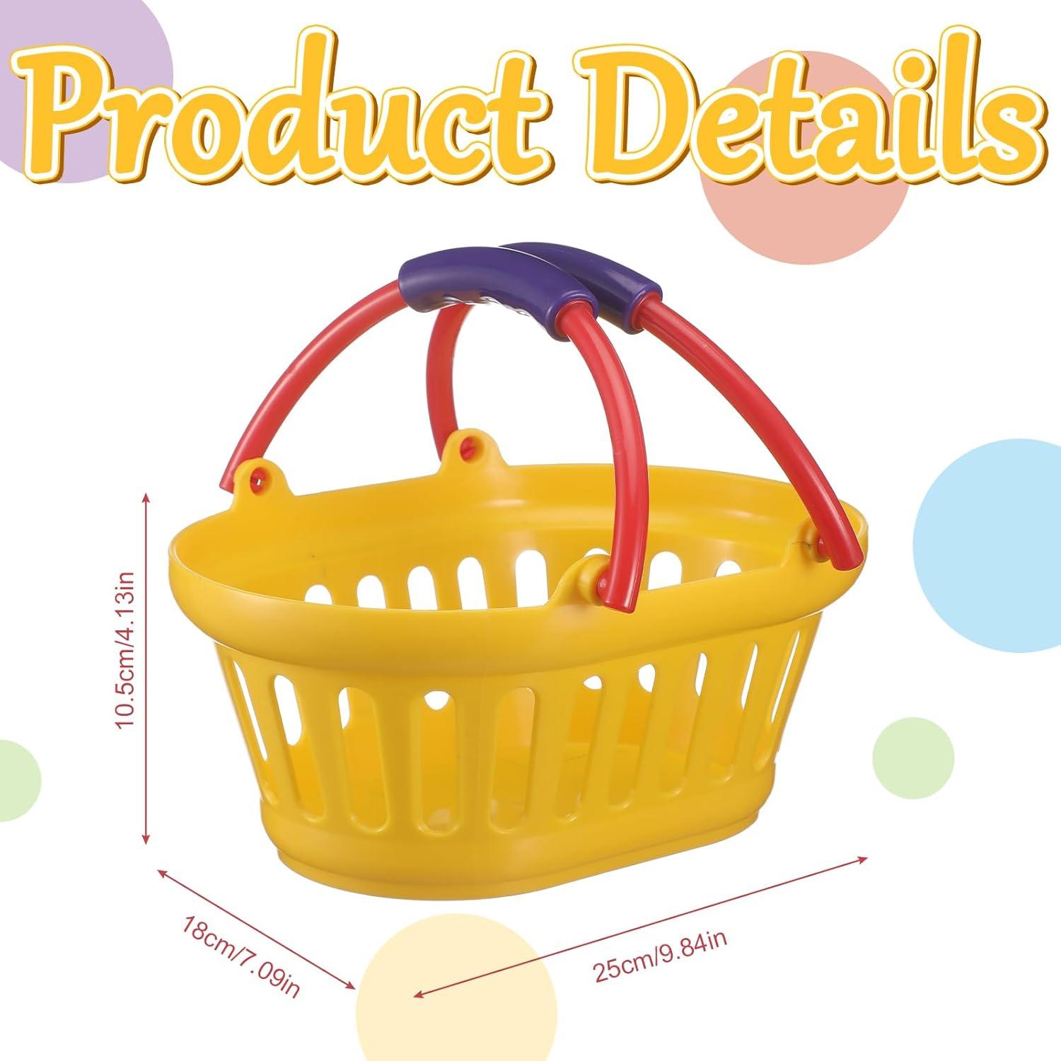 Paquete de 6 cestas pequeñas de plástico Reallnaive coloridas