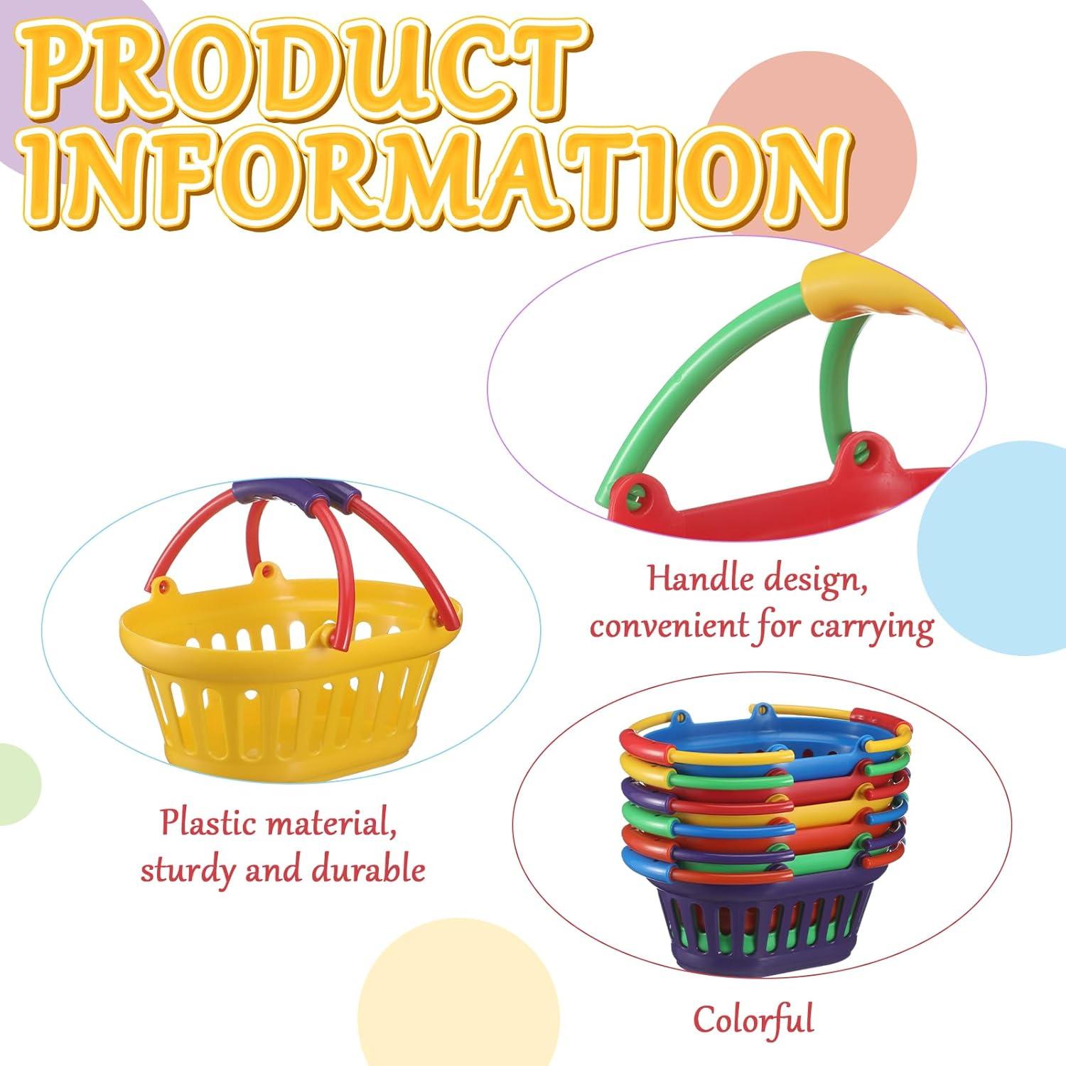 Paquete de 6 cestas pequeñas de plástico Reallnaive coloridas