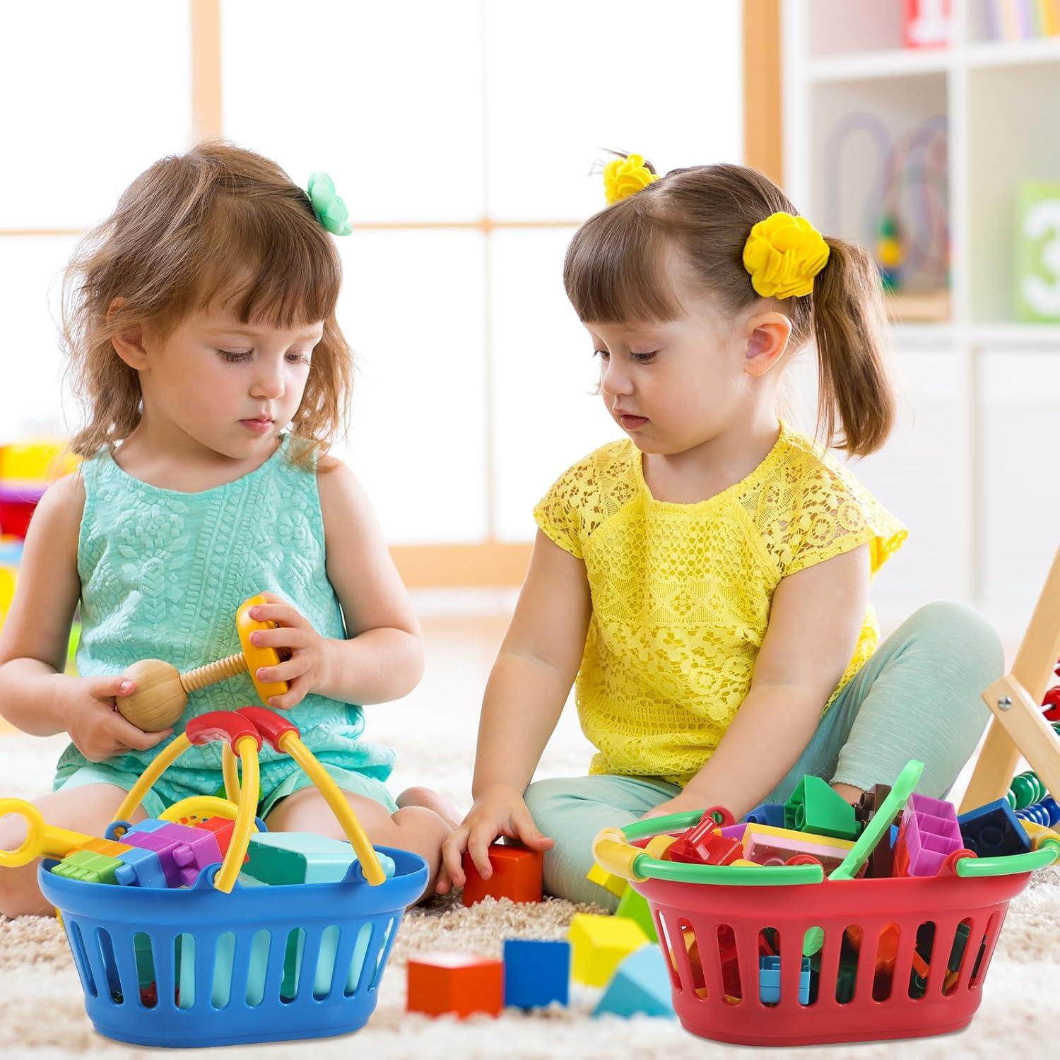 Paquete de 6 cestas pequeñas de plástico Reallnaive coloridas