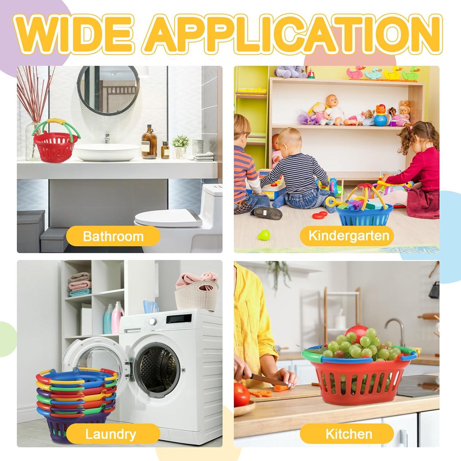 Paquete de 6 cestas pequeñas de plástico Reallnaive coloridas