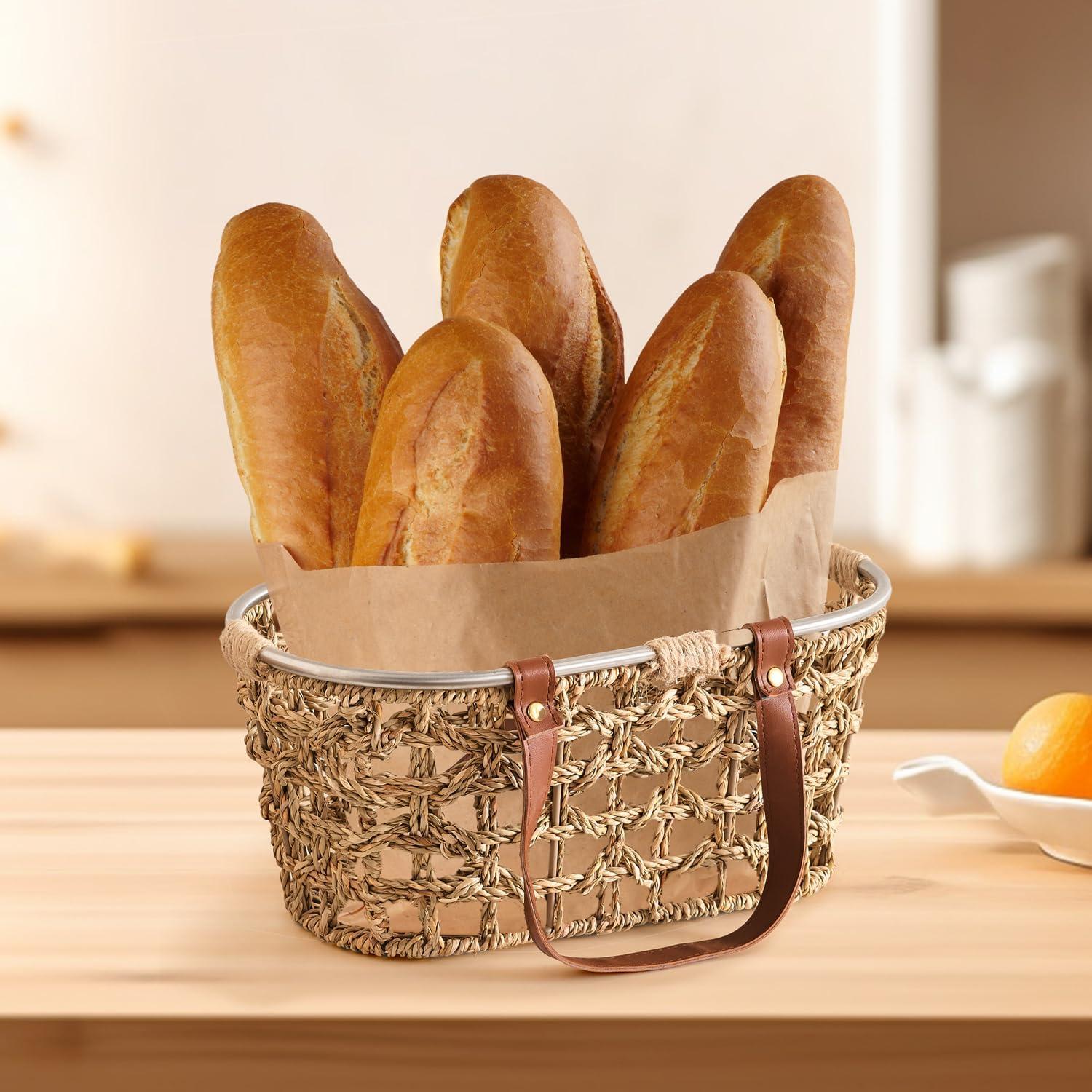 Cesta de Huevos LGENHOOM de Hierba Marina Natural Ovalada