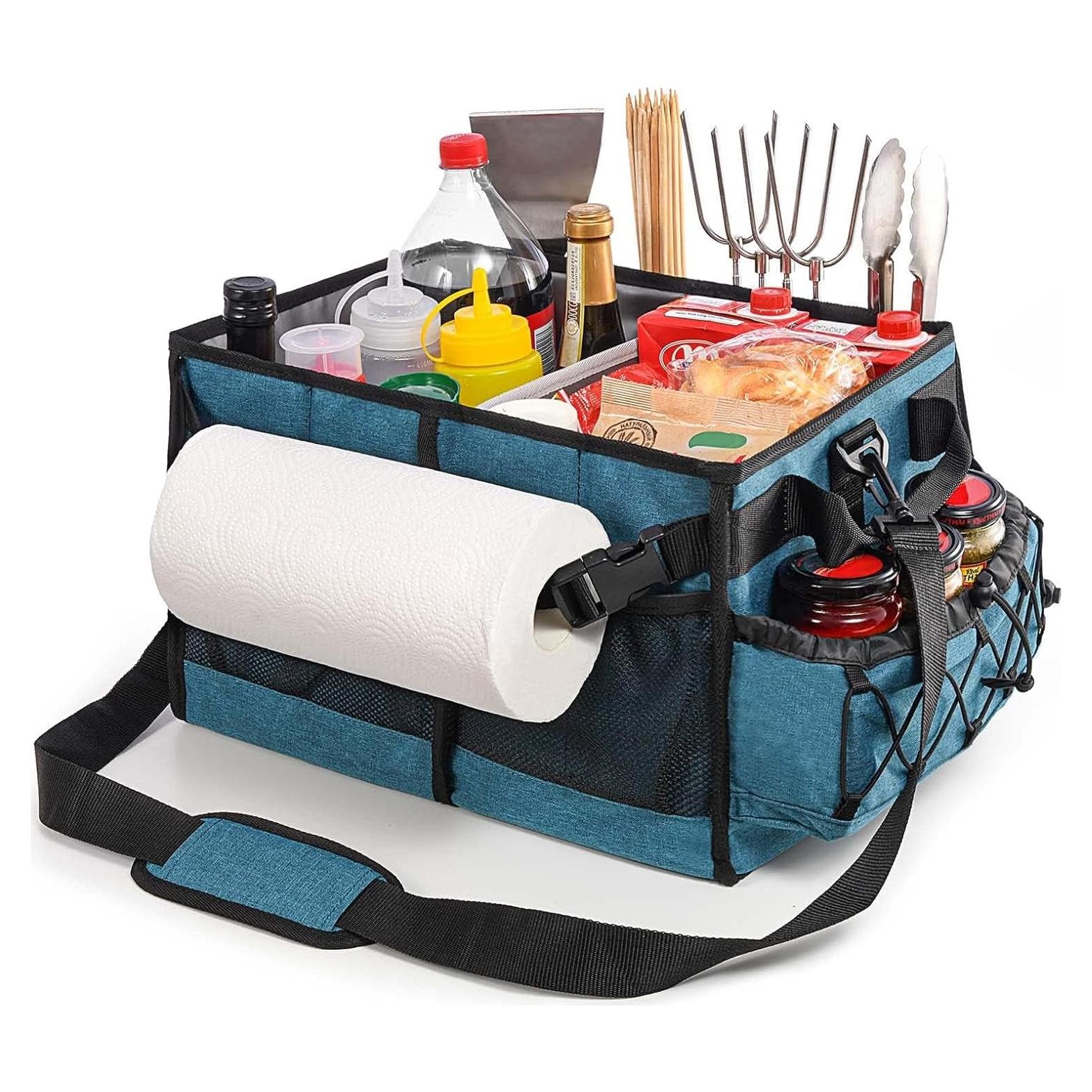 Caddy de Grill Lorbro Azul 25L con Soporte para Toallas