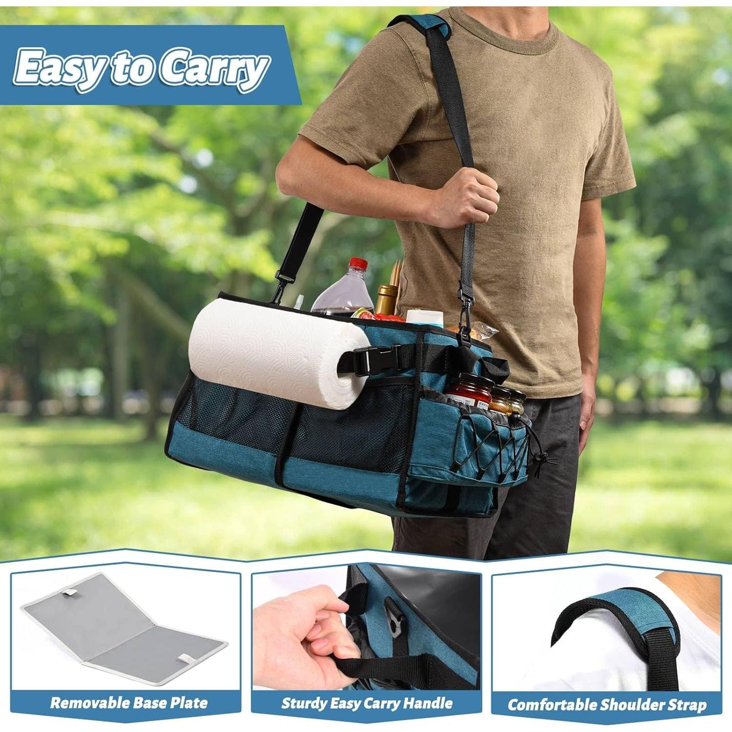 Caddy de Grill Lorbro Azul 25L con Soporte para Toallas