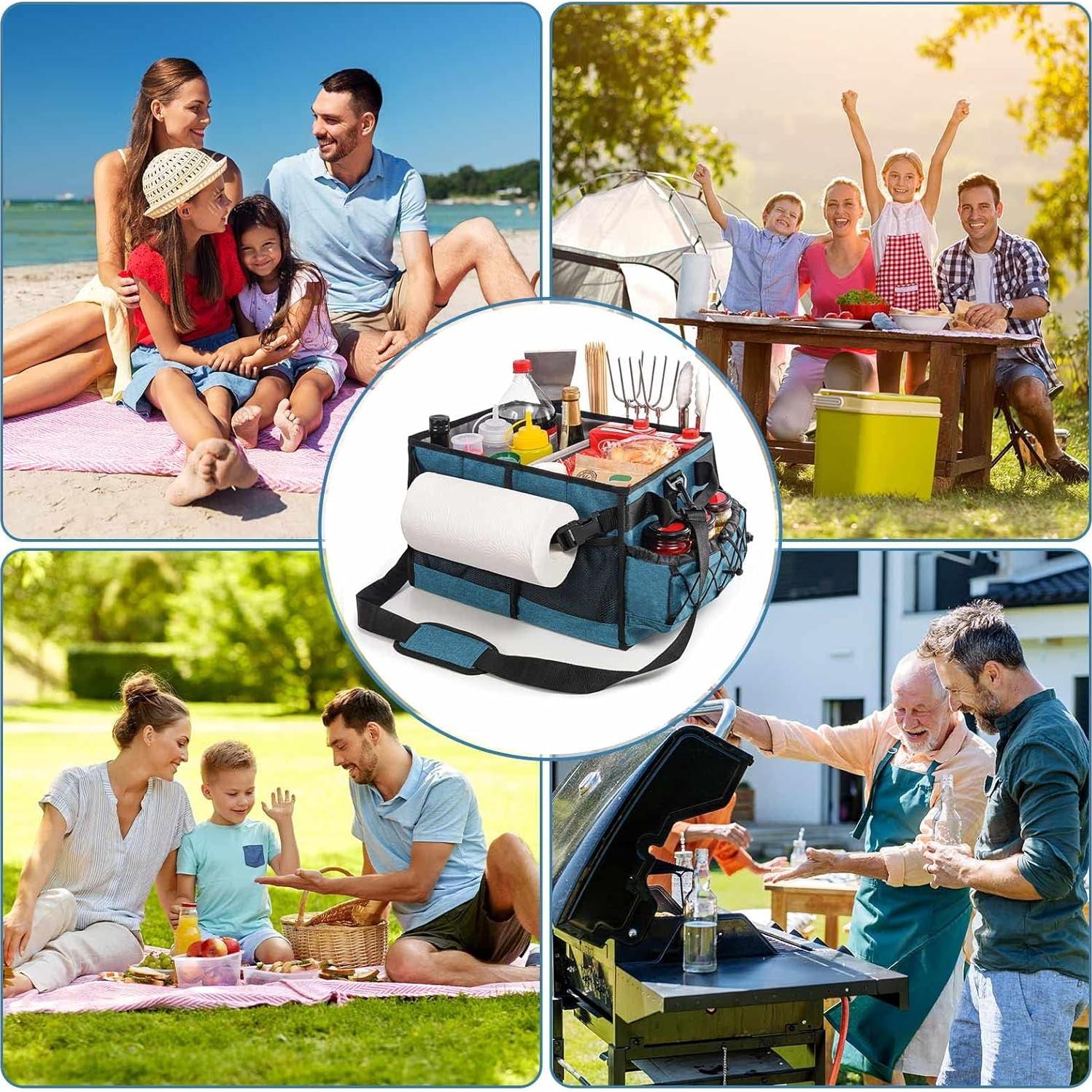 Caddy de Grill Lorbro Azul 25L con Soporte para Toallas