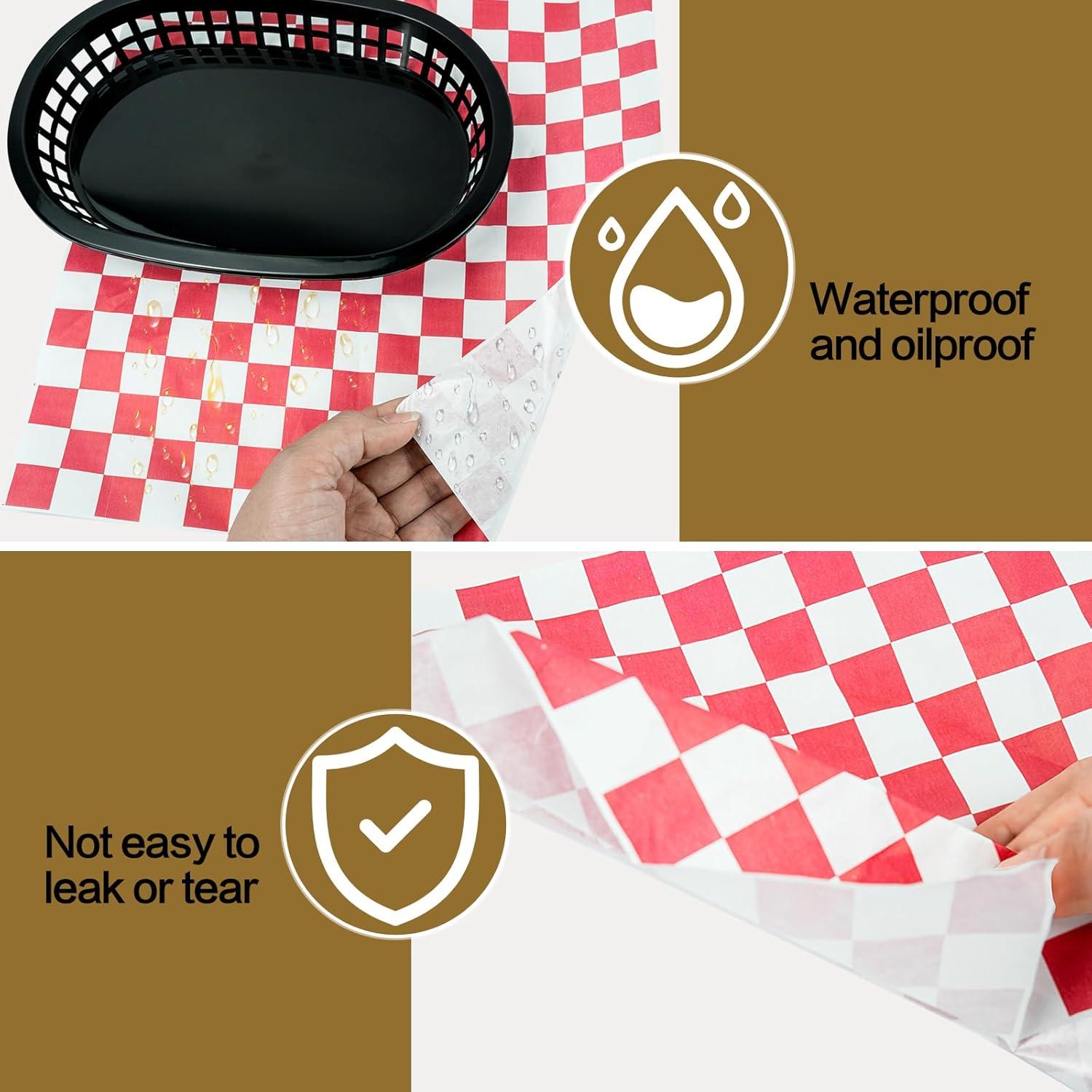 Set de 18 Cestas Ovaladas Negras Seuqhck con 100 Forros Rojos