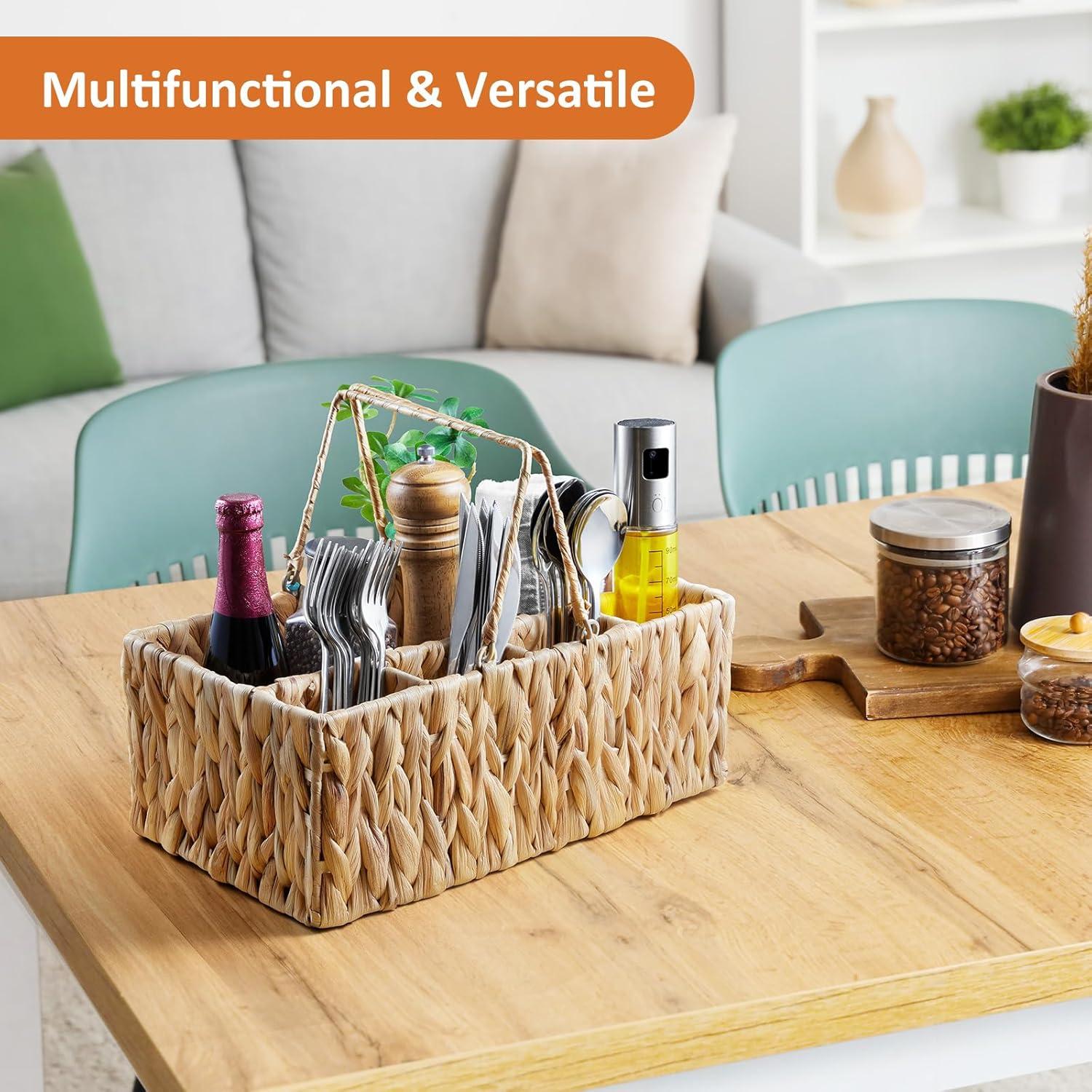 Caddy de Mimbre para Cubiertos YCXNBHH 35.5x20.3x14 cm