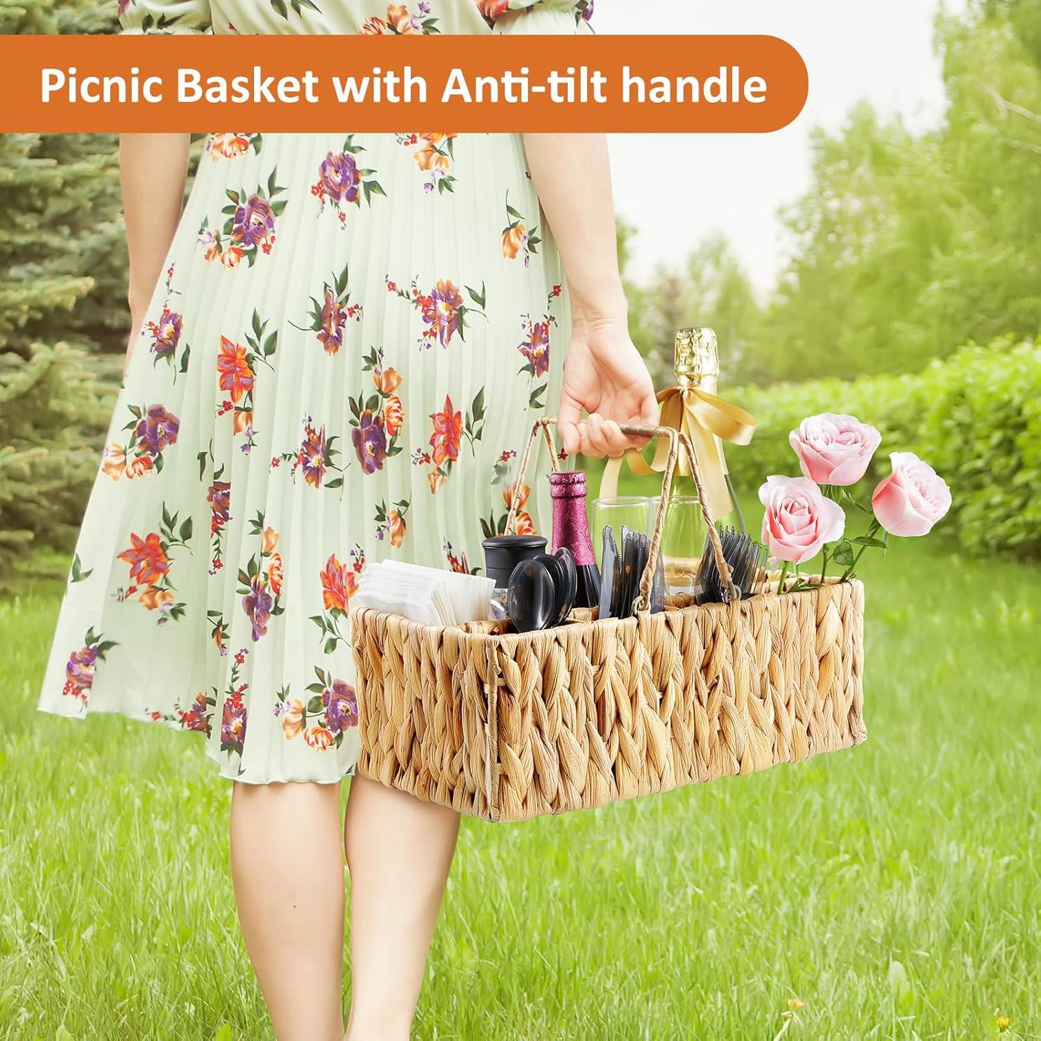 Caddy de Mimbre para Cubiertos YCXNBHH 35.5x20.3x14 cm