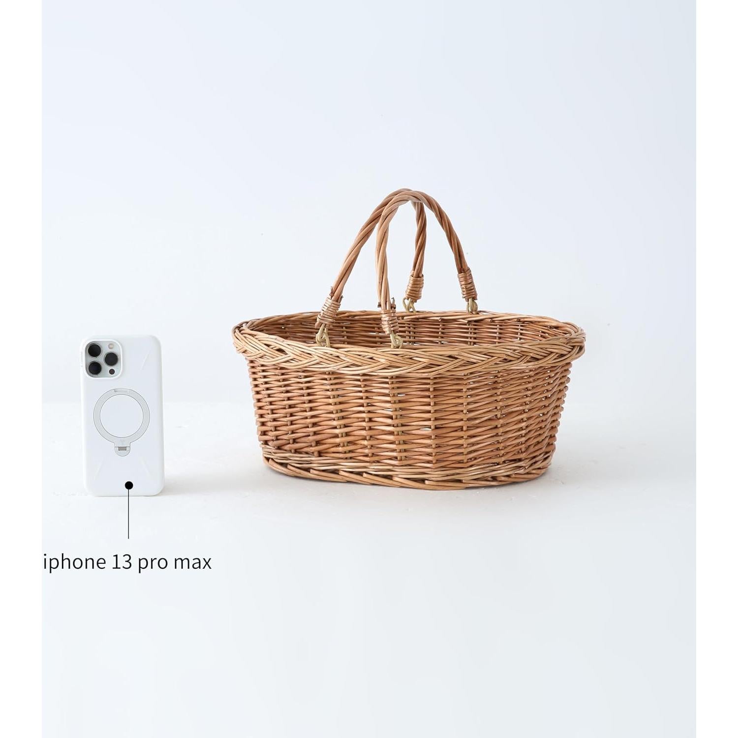 Cesta de Picnic de Mimbre Longero 29x39 cm Amarillo Rústico