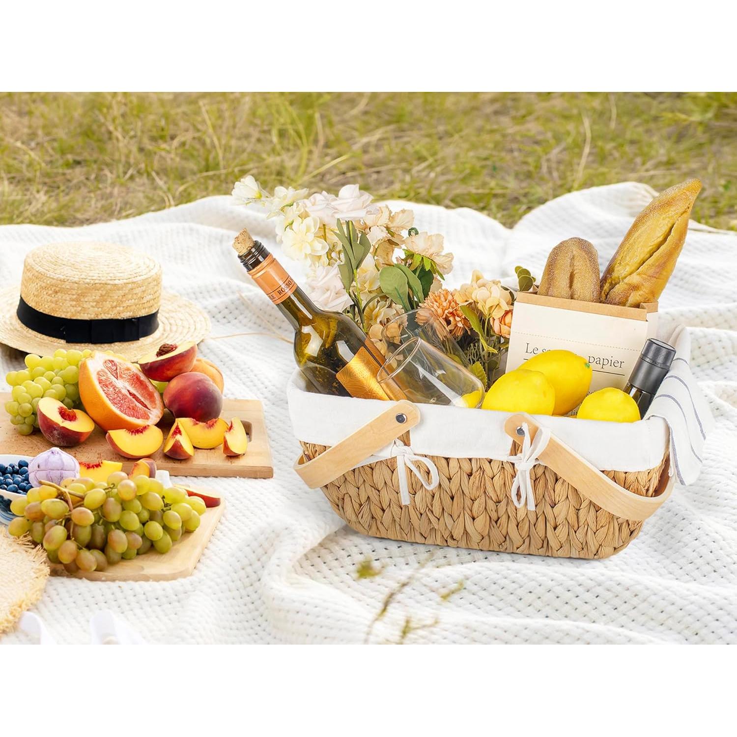 Cesta de Picnic de Mimbre StorageWorks con Forro 38 cm