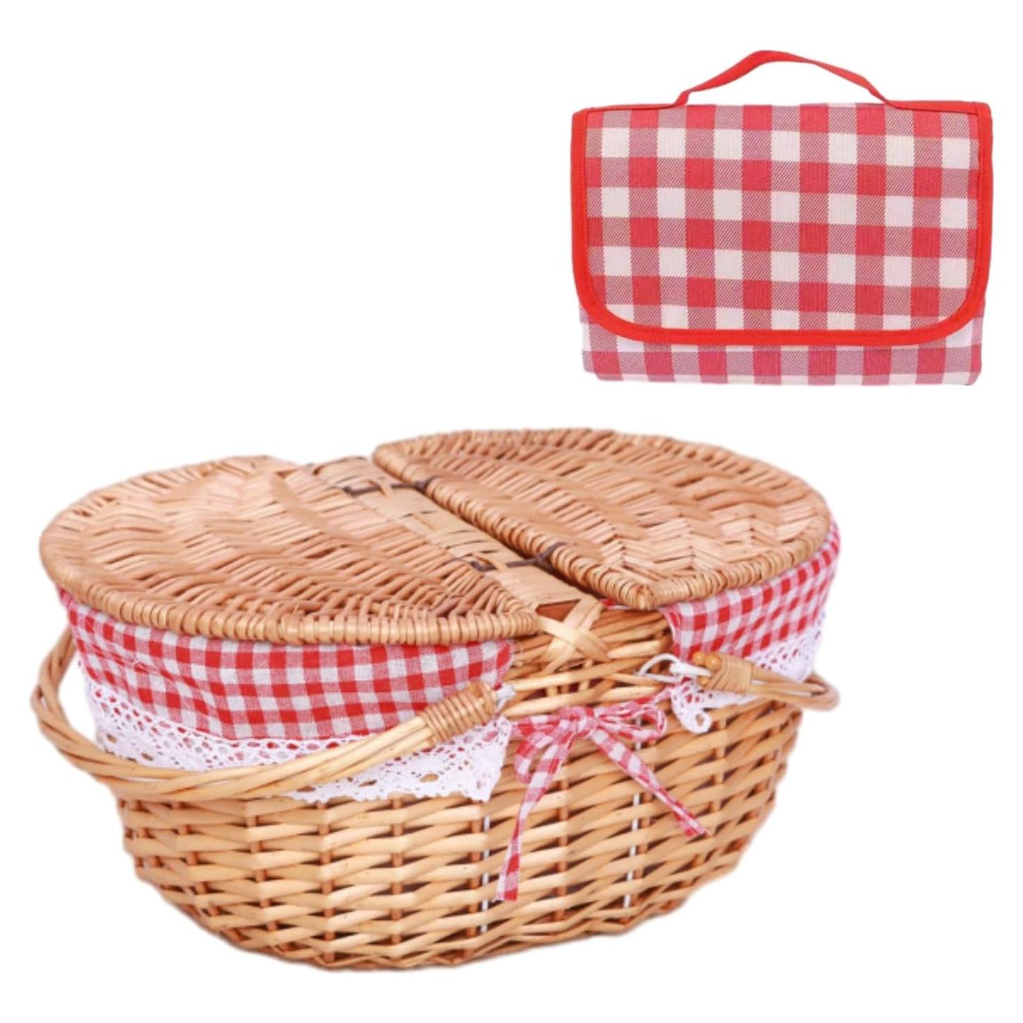 Cesta de Picnic de Mimbre Vintage CiCixixi 35x25x17 cm