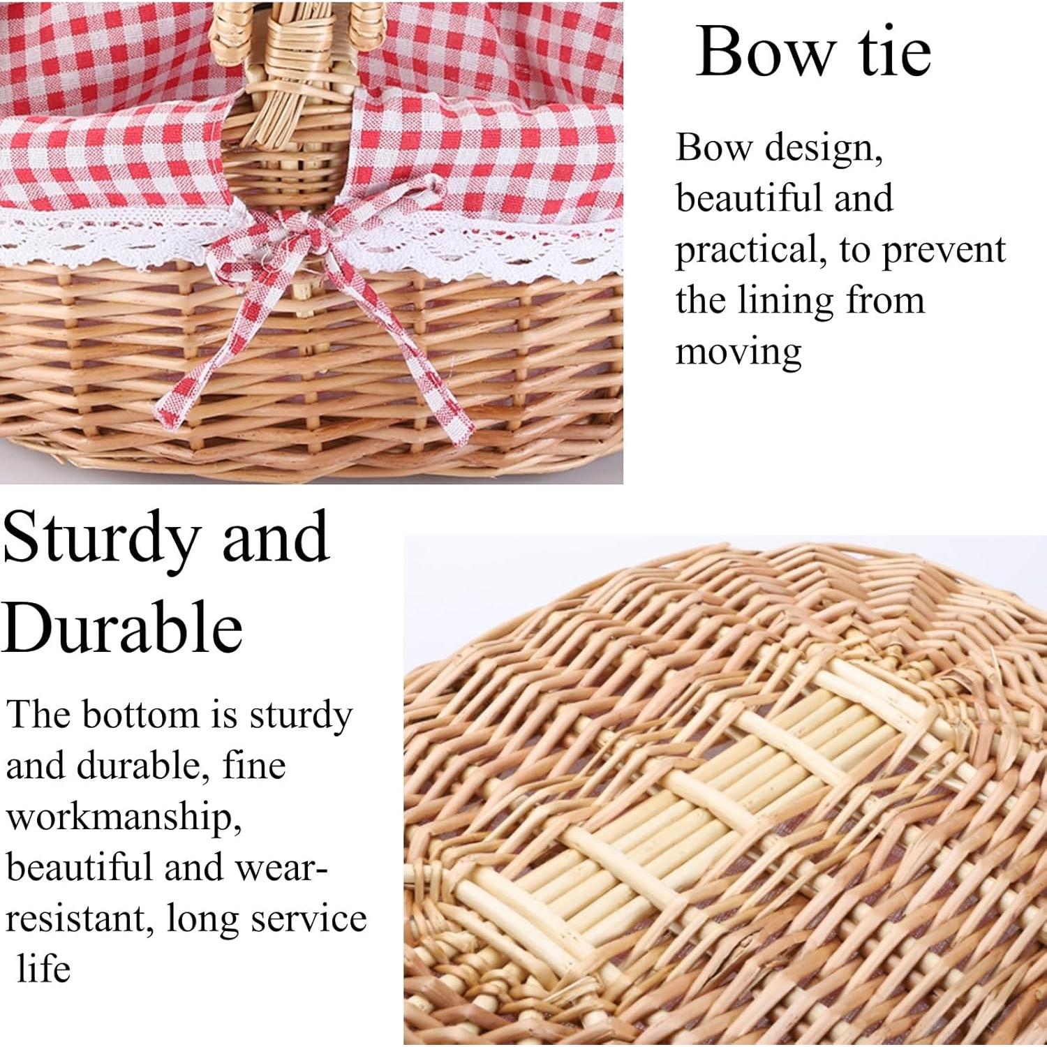 Cesta de Picnic de Mimbre Vintage CiCixixi 35x25x17 cm