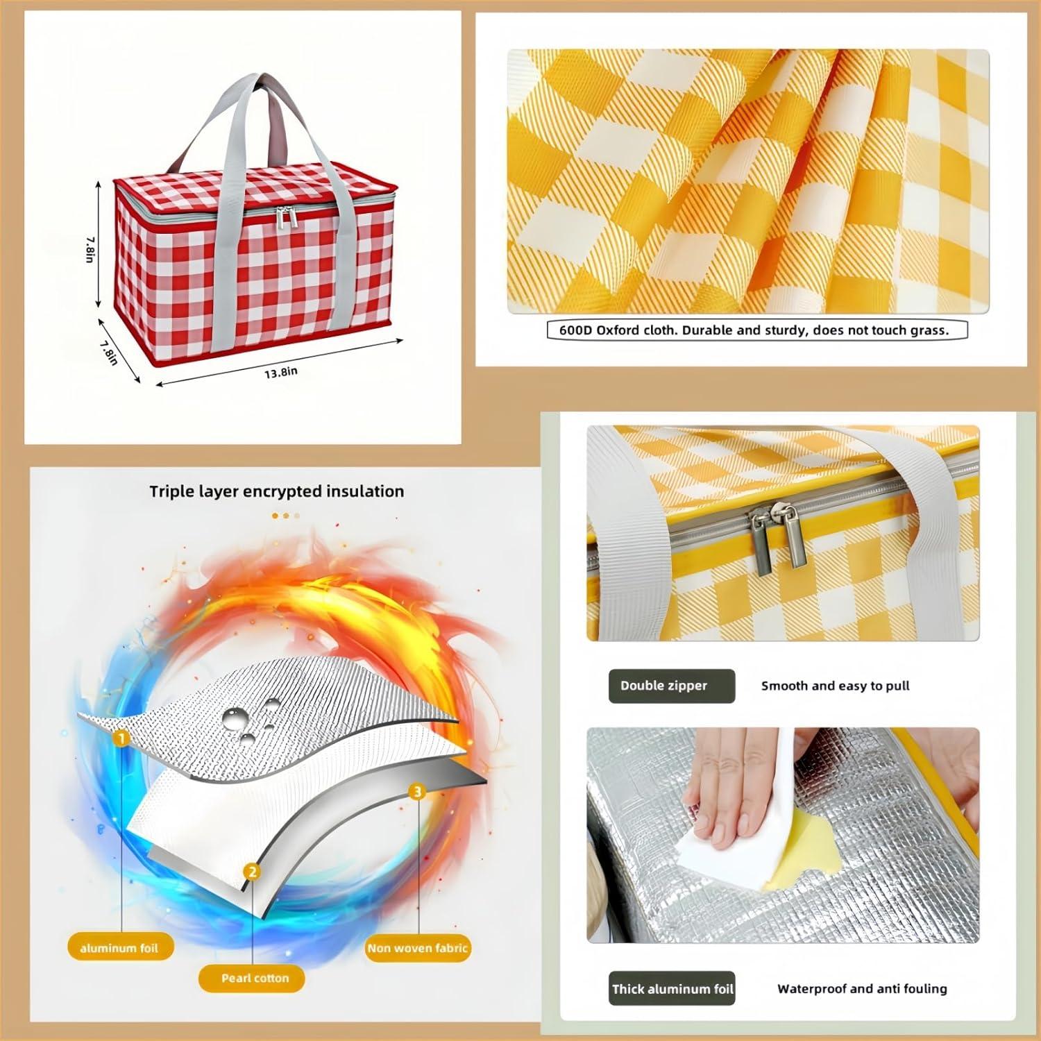 Bolsa de Picnic Aislada JSLYNB 24L Reutilizable para Comida