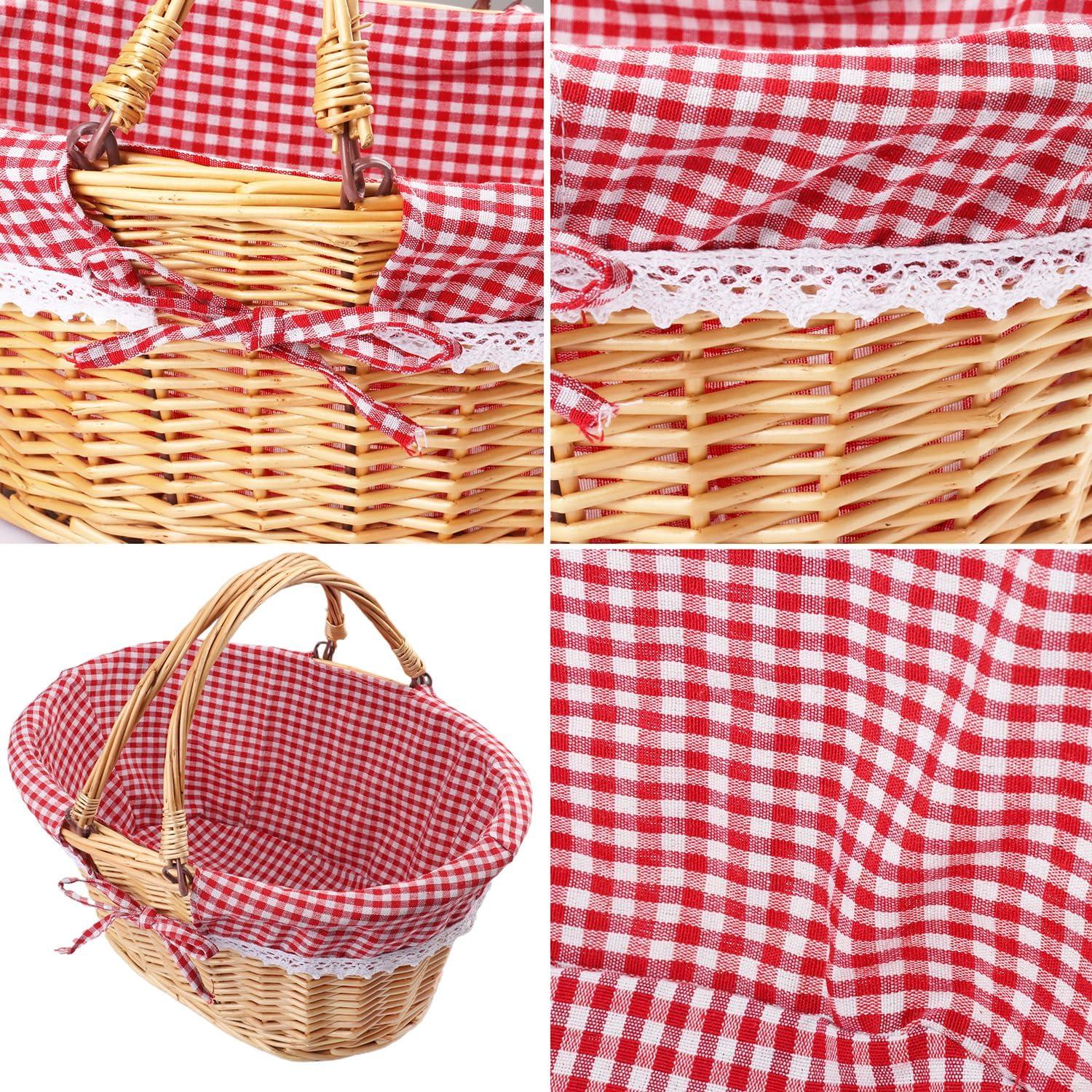 Cestas de Mimbre GNIEMCKIN 2 Paquete 32 y 32 cm con Asa