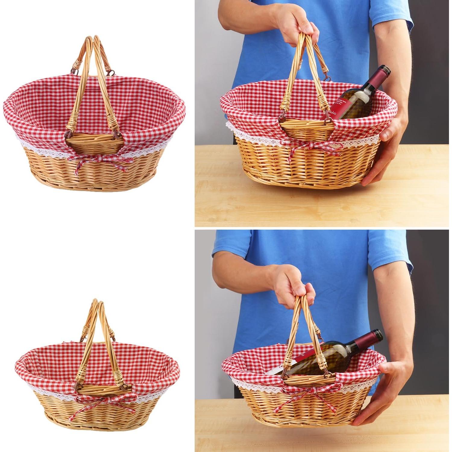 Cestas de Mimbre GNIEMCKIN 2 Paquete 32 y 32 cm con Asa