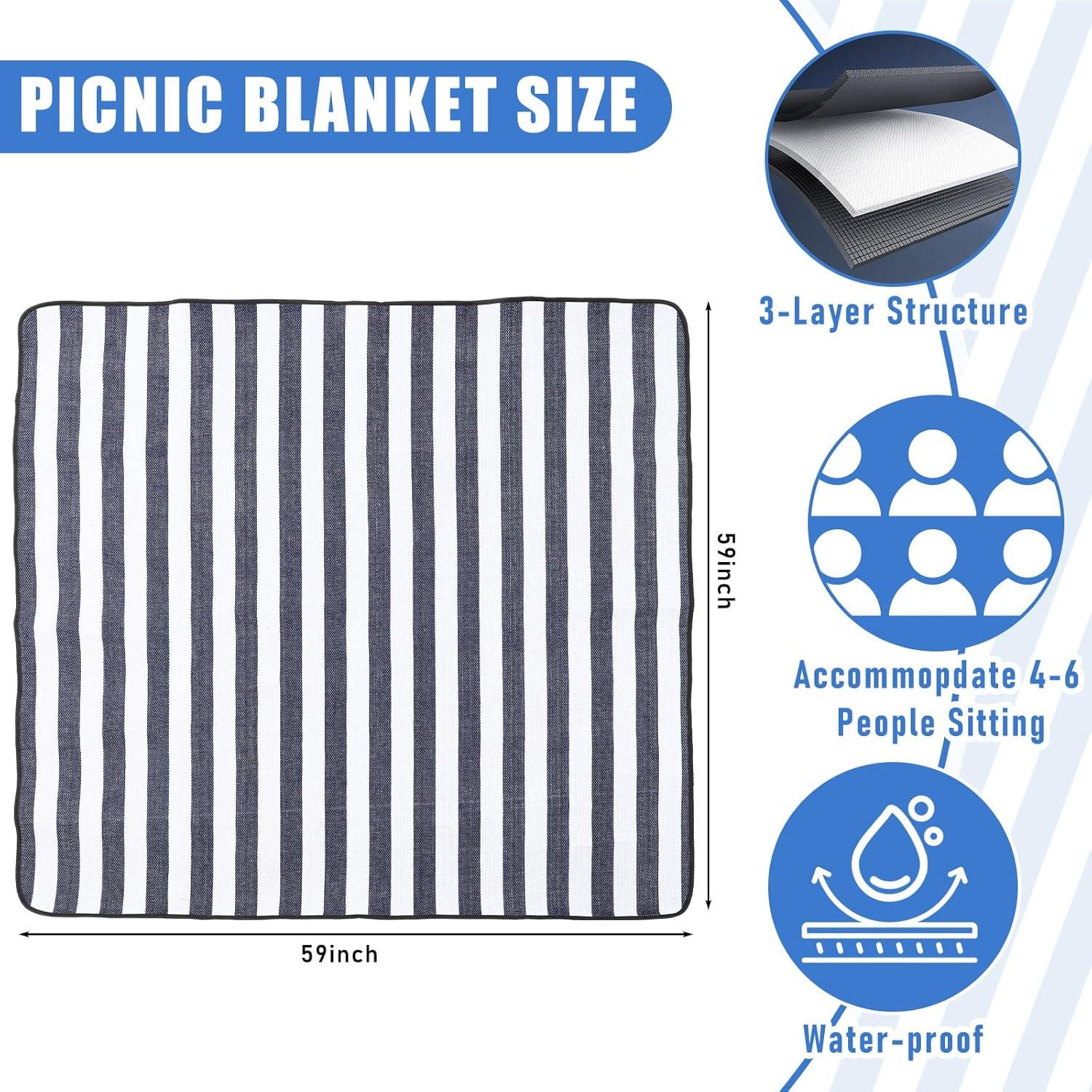 Canasta de Picnic Aislada 35L Teenyyou Rayas Azules Plegable