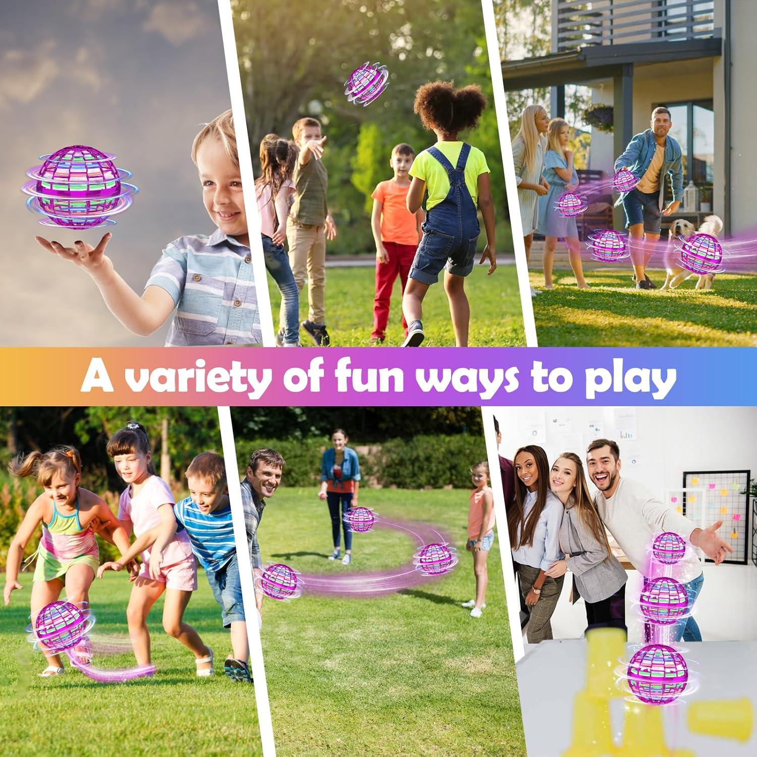 Flying Orb Ball Toy, Galaxy Ball 2024 Cosmic Globe Boomerang Hover Ball Fidget Spinner, Hand Controlled Mini Drone, Cool Toys Gifts for 6 7 8 9 10+ Year Old Boys Girls Outdoor Toys