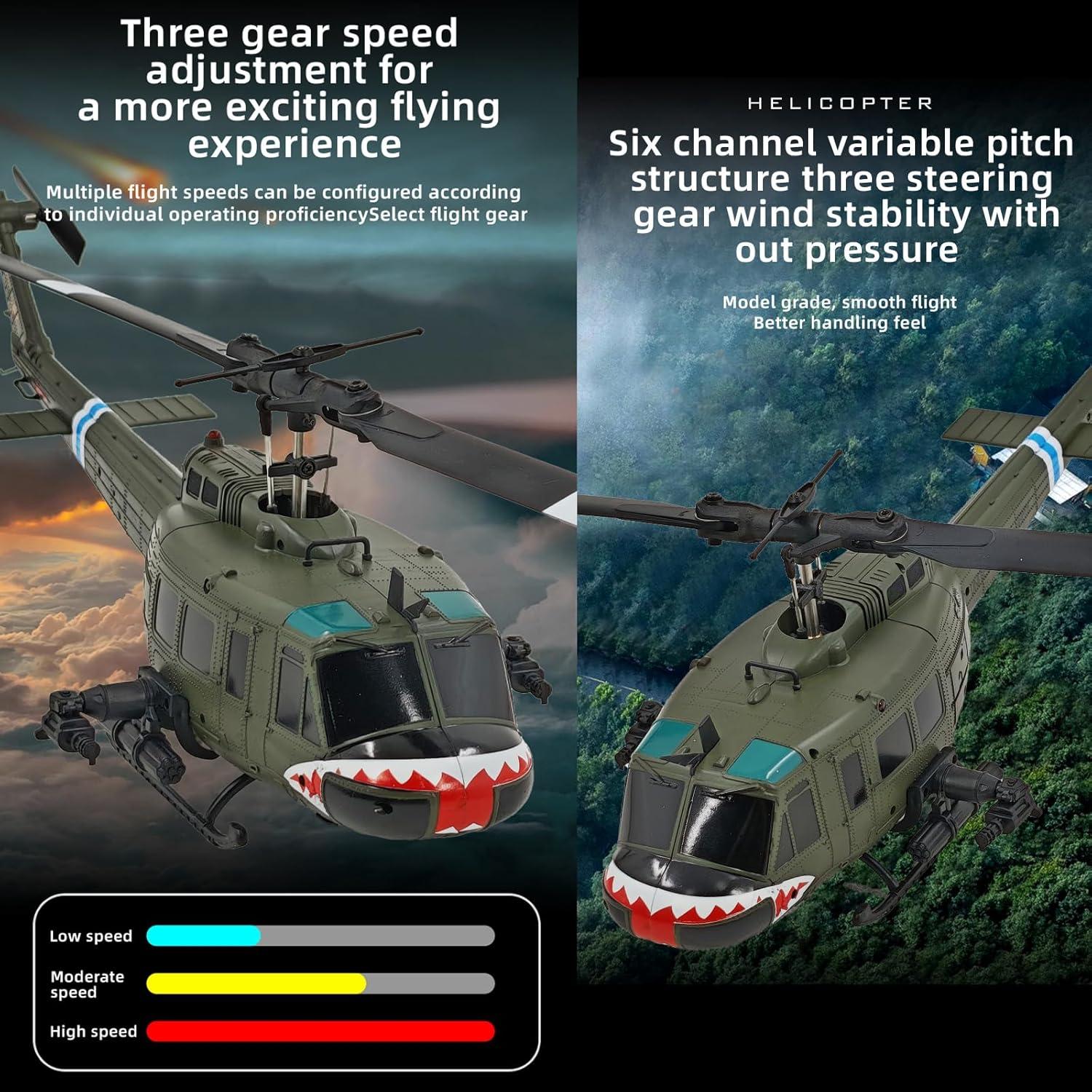 Helicóptero RC Ssccgym UH-1 315mm Control Remoto 6CH