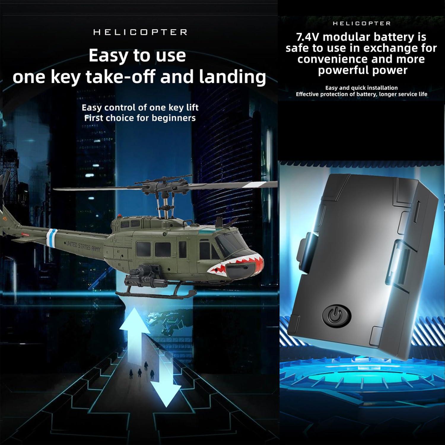 Helicóptero RC Ssccgym UH-1 315mm Control Remoto 6CH