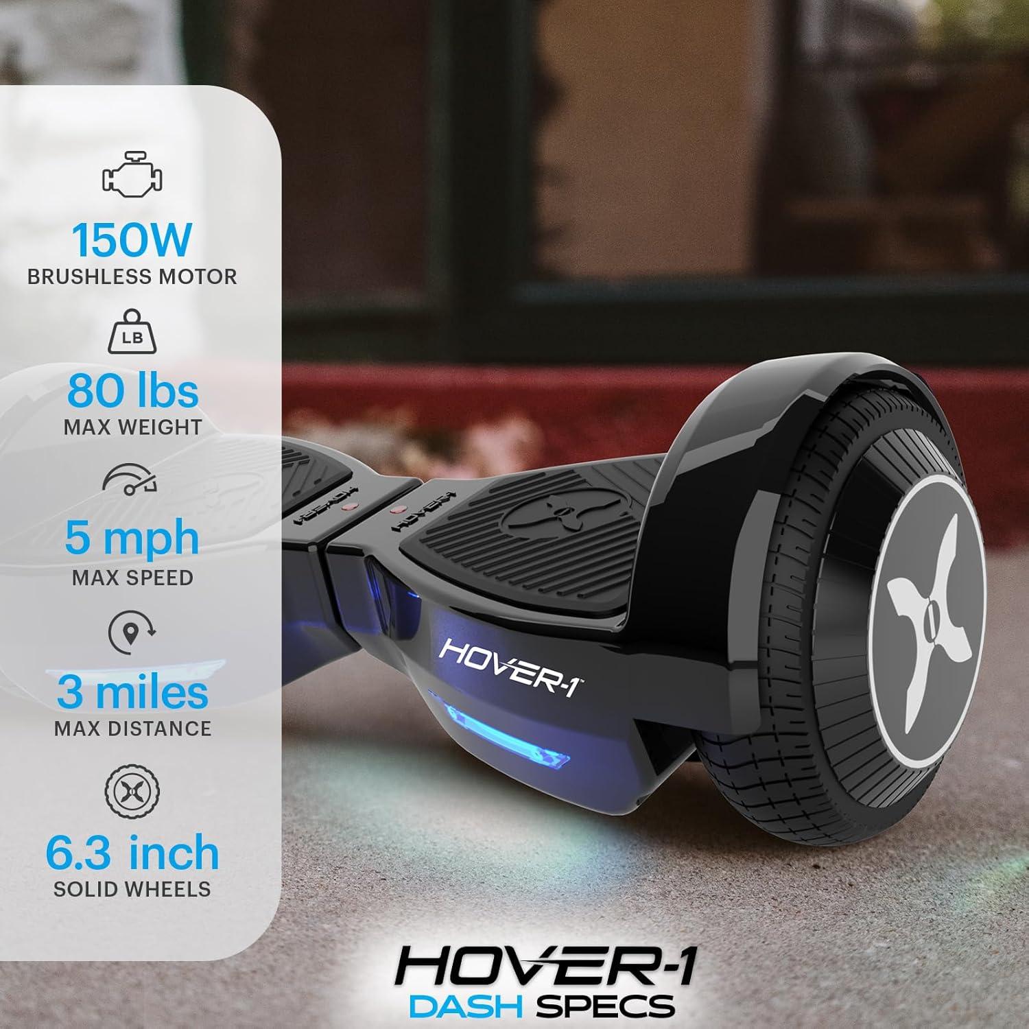 Hover-1 Dash Scooter de Auto Equilibrio 150W 8 km/h Negro