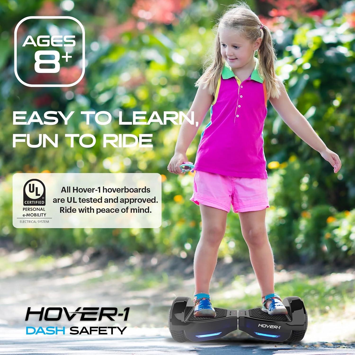 Hover-1 Dash Scooter de Auto Equilibrio 150W 8 km/h Negro