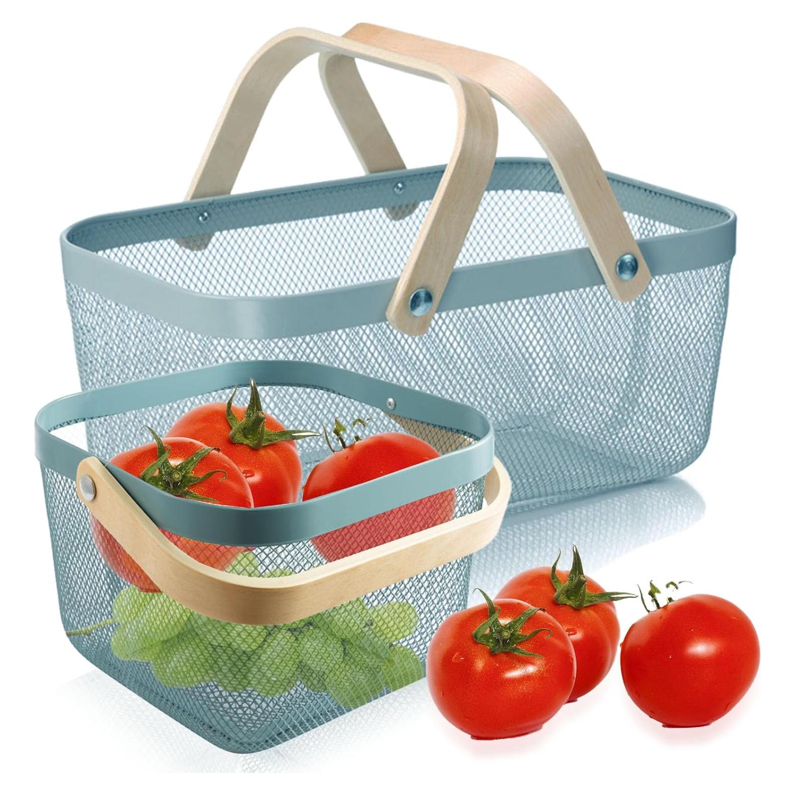 Cesta de Picnic Cheardia 2 Pack Malla Acero Azul 39.9x24.1cm