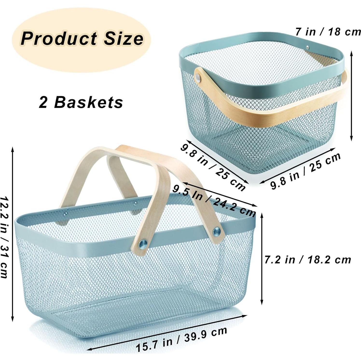 Cesta de Picnic Cheardia 2 Pack Malla Acero Azul 39.9x24.1cm